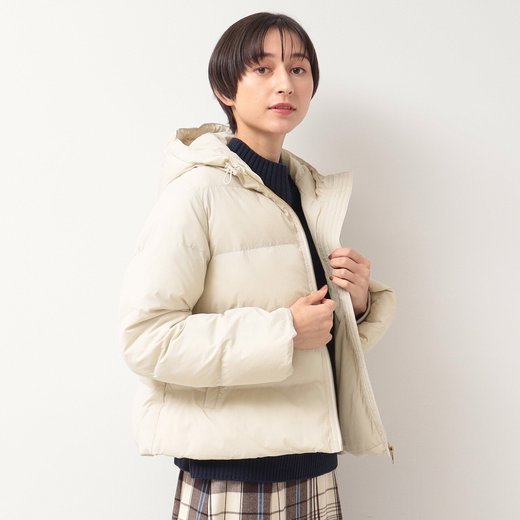 Dessin「フード付き中綿ショートコート」|ダウン|