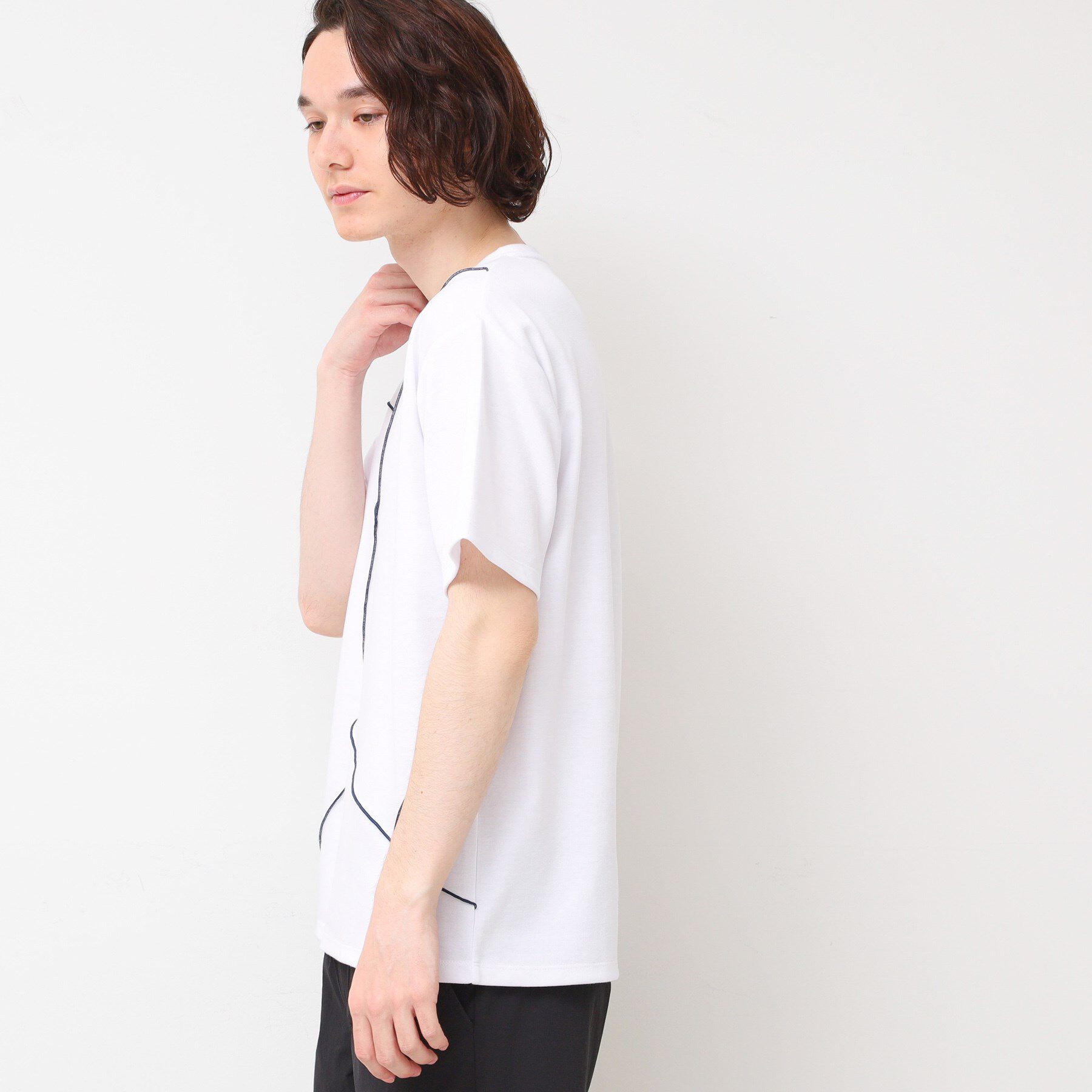 Dessin「【接触冷感・洗える】ラインTシャツ」|Tシャツ・カットソー|