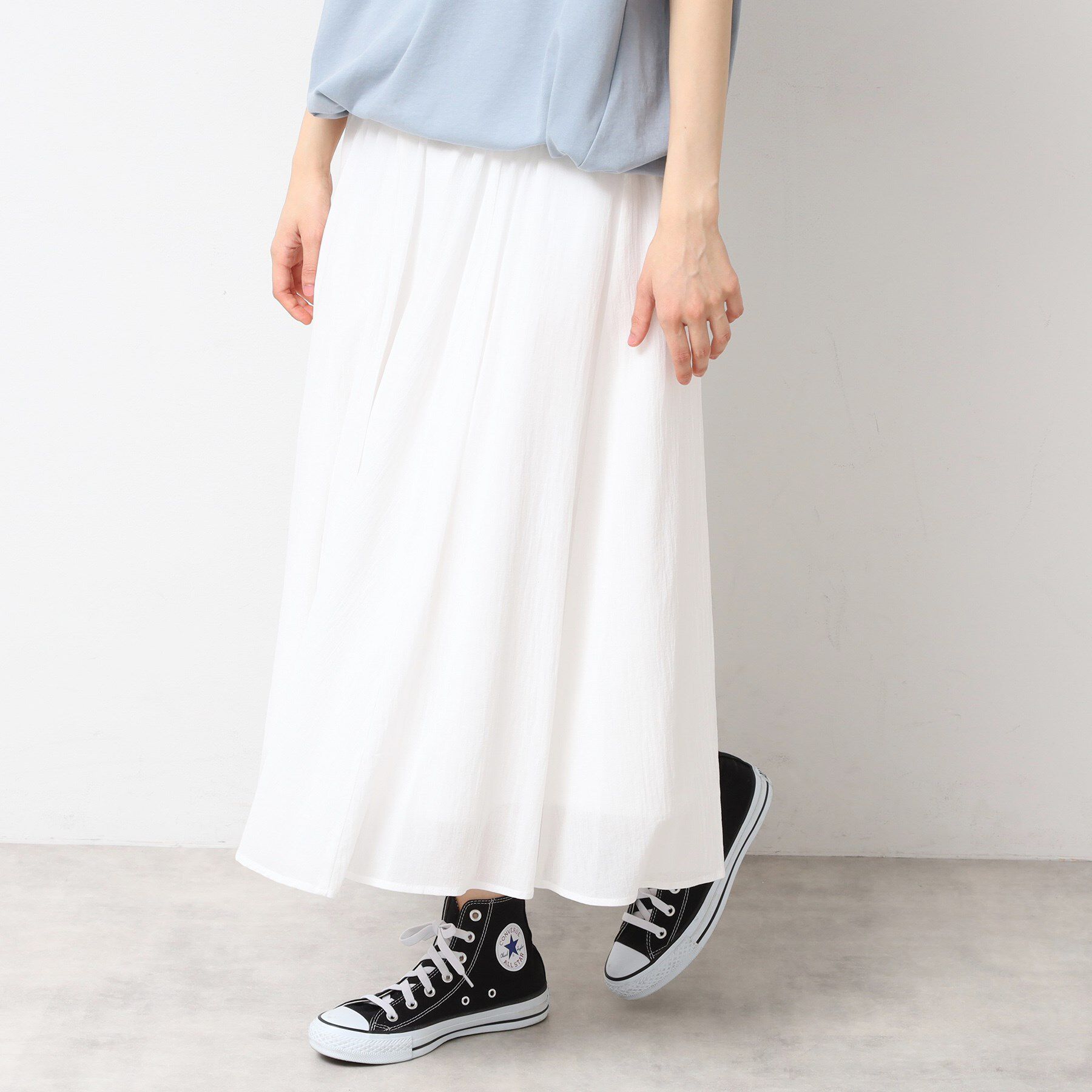 Dessin「【ウエストゴム・洗える】コットンフレアースカート」|スカート|