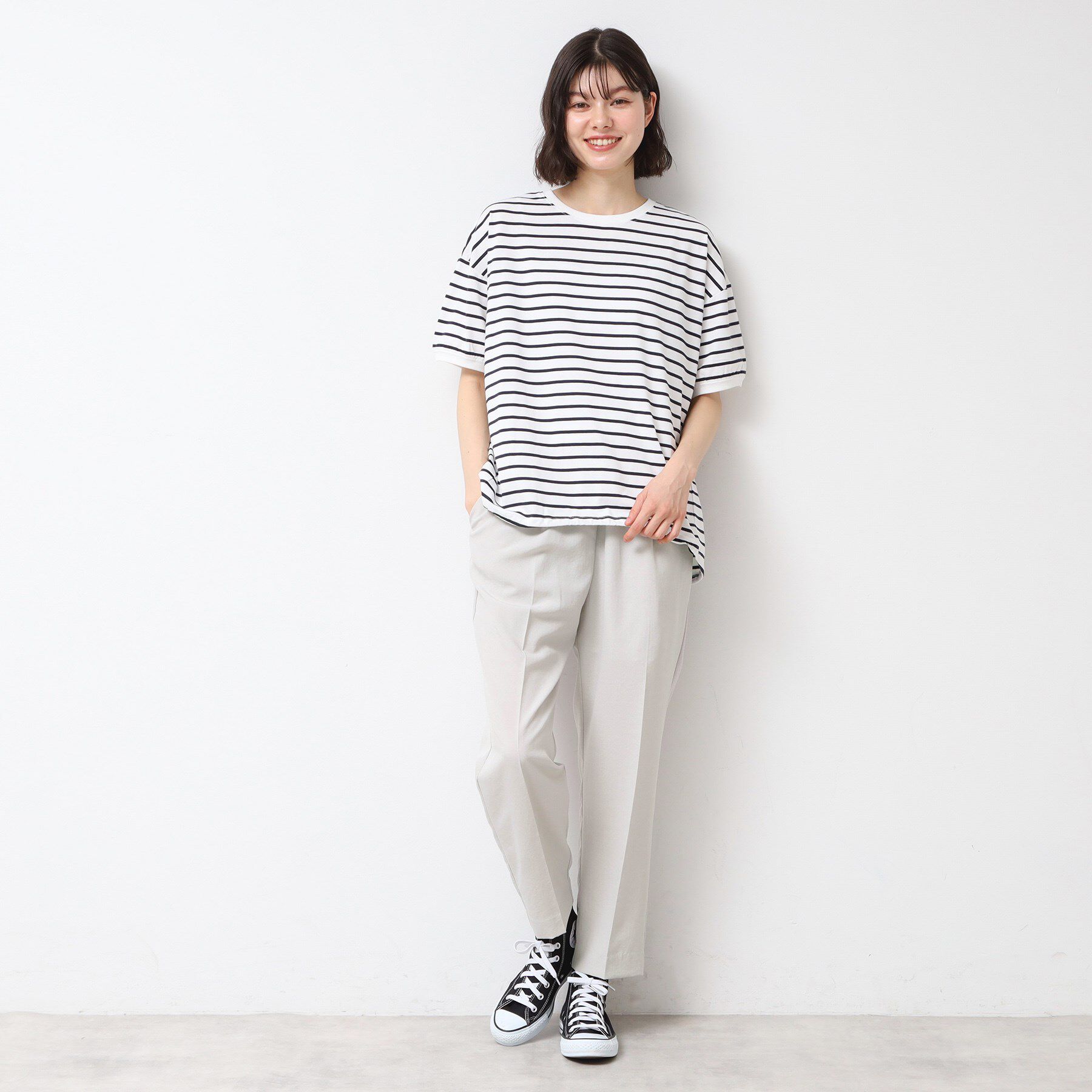 Dessin「【ウエストゴム・洗える】センターライン入りテーパードパンツ（XS～L）」|その他|