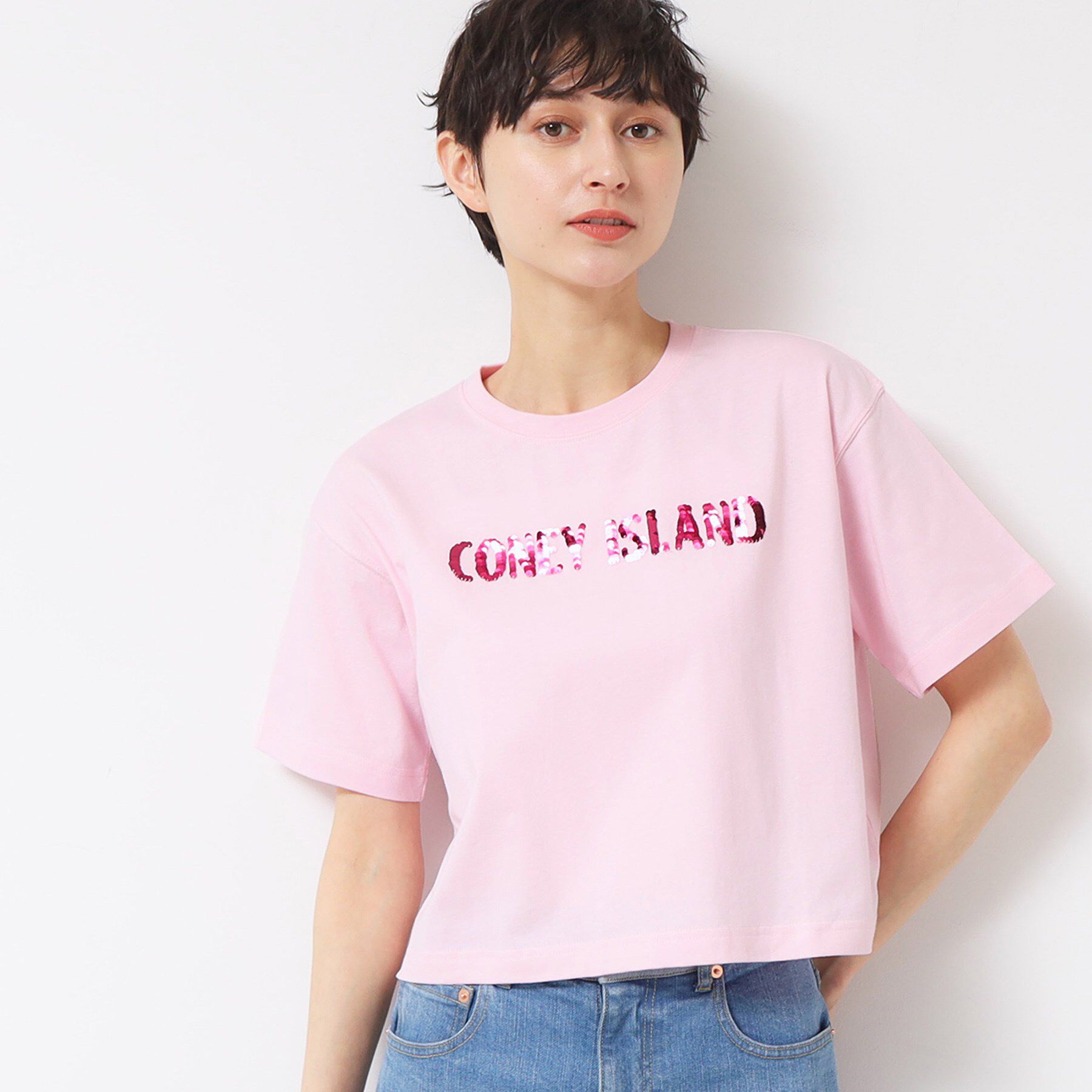 Dessin「【洗える】スパンコールロゴTシャツ（XS～L）」|Tシャツ・カットソー|