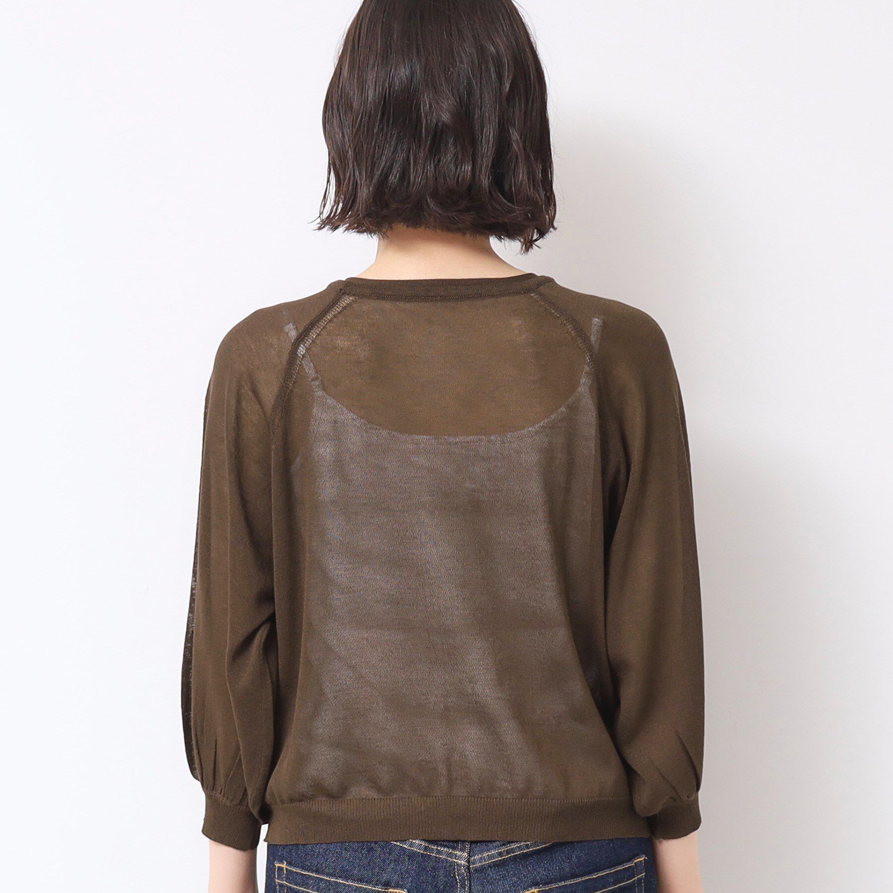 Dessin「【洗える】シアーVネックカーディガン」|カーディガン|