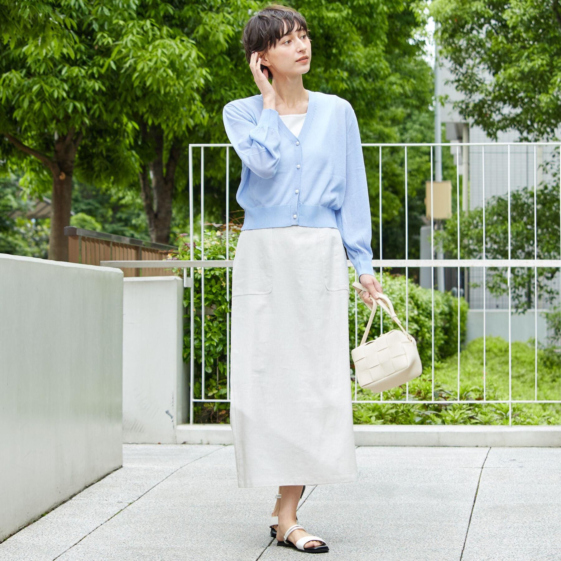 Dessin「【UVカット・洗える】パール調ボタンシアーカーディガン」|カーディガン|