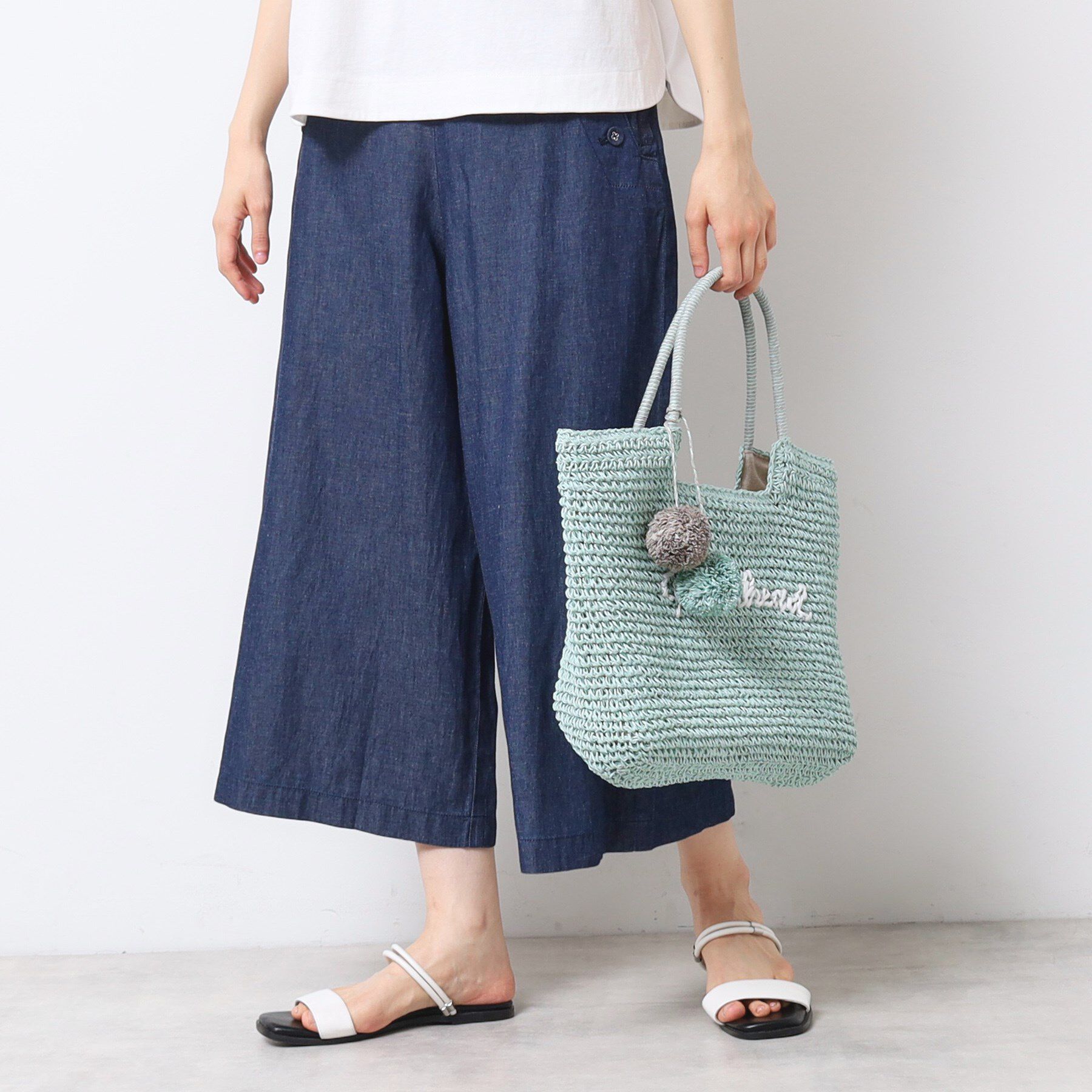 Dessin「【洗える・4サイズ展開】リネンブレンドクロップド丈マリンパンツ」|その他|