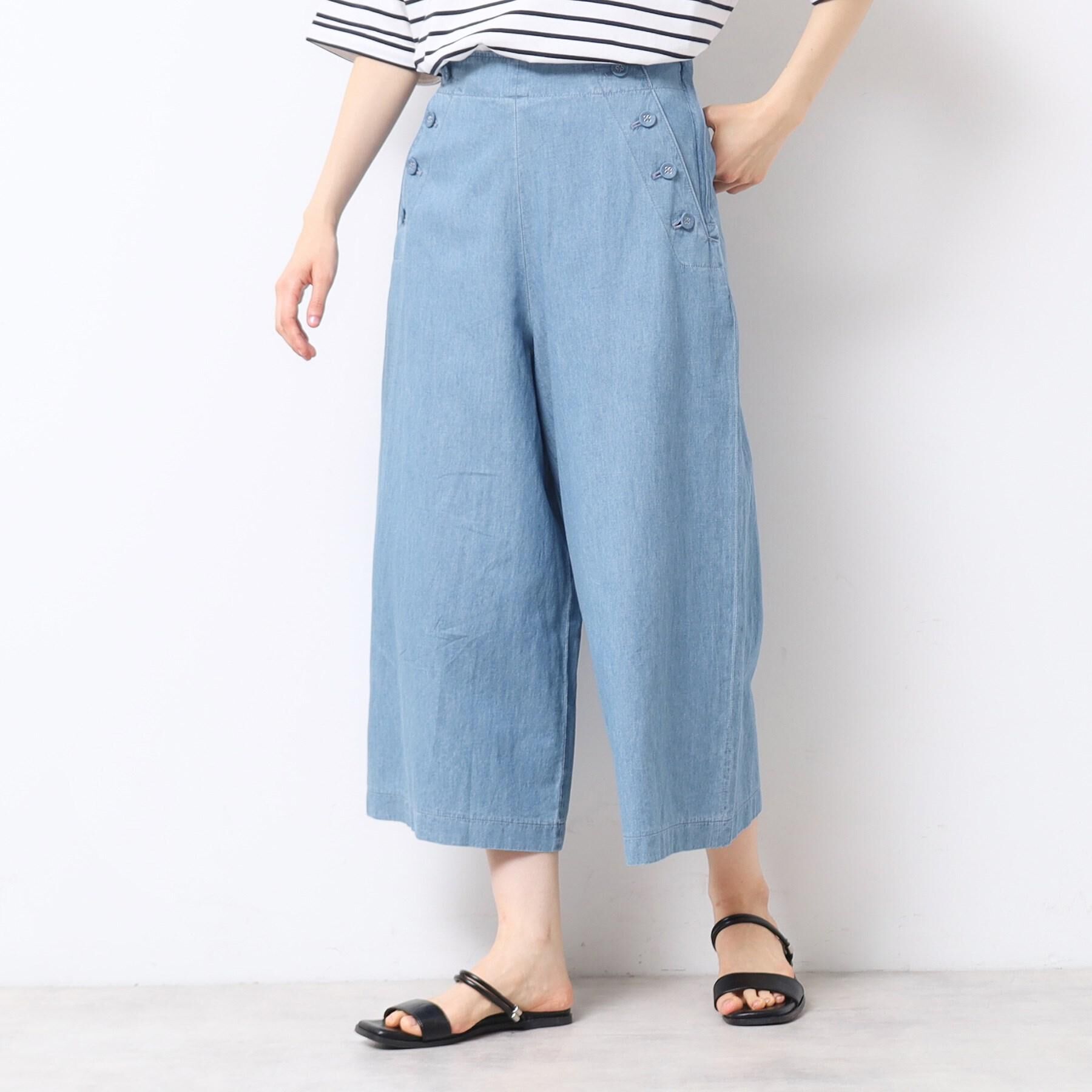 Dessin「【洗える・4サイズ展開】リネンブレンドクロップド丈マリンパンツ」|その他|