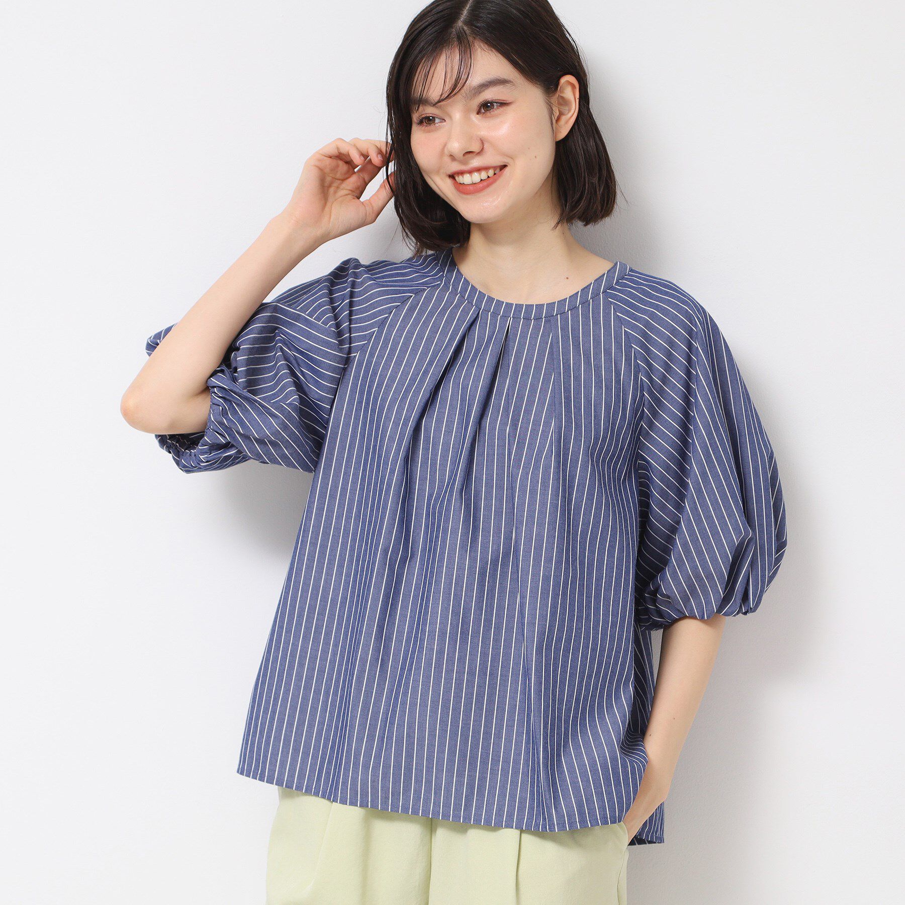 Dessin「【洗える】ギャザー入りバルーンスリーブブラウス」|シャツ・ブラウス|