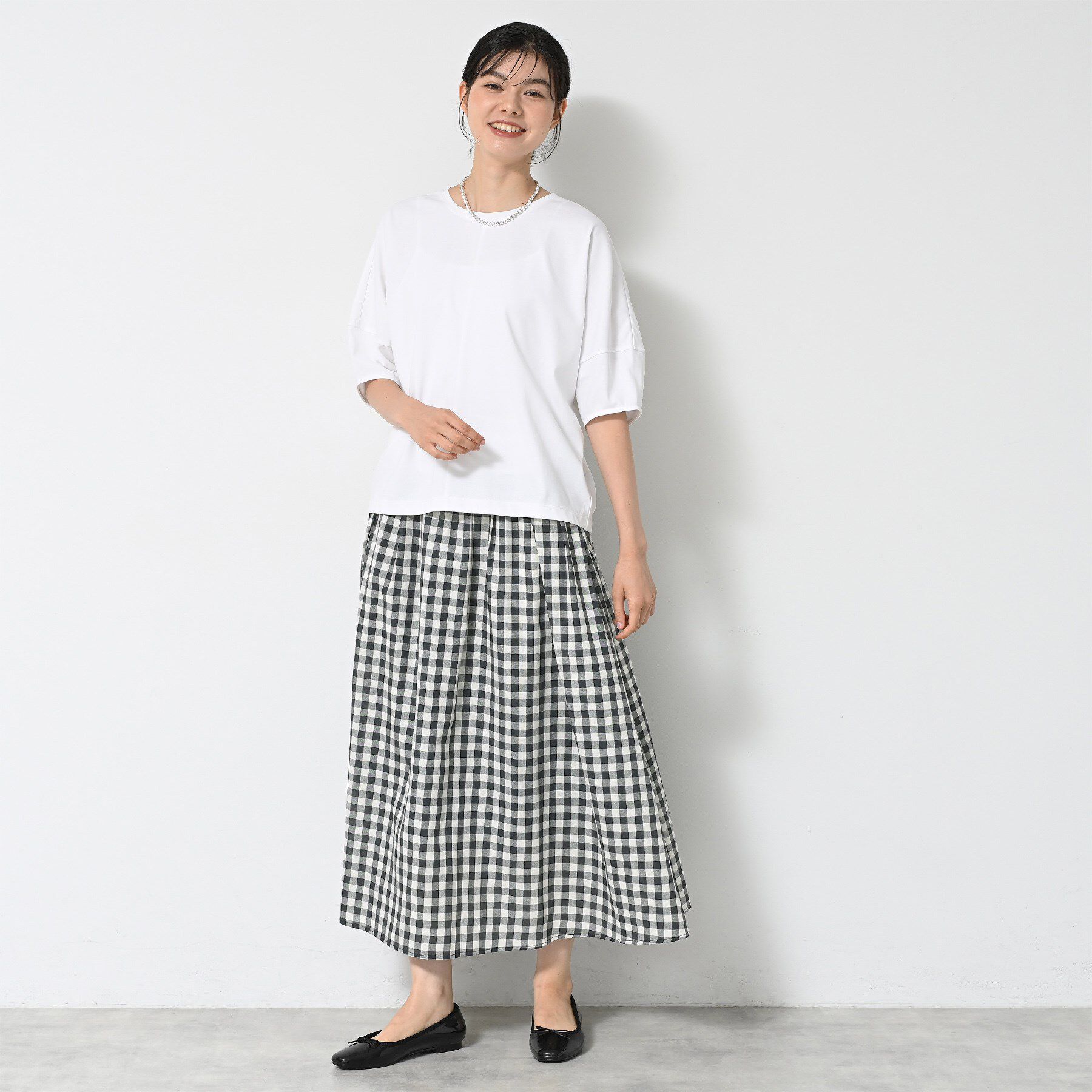 Dessin「【洗える】映えチェック柄ギャザースカート」|スカート|