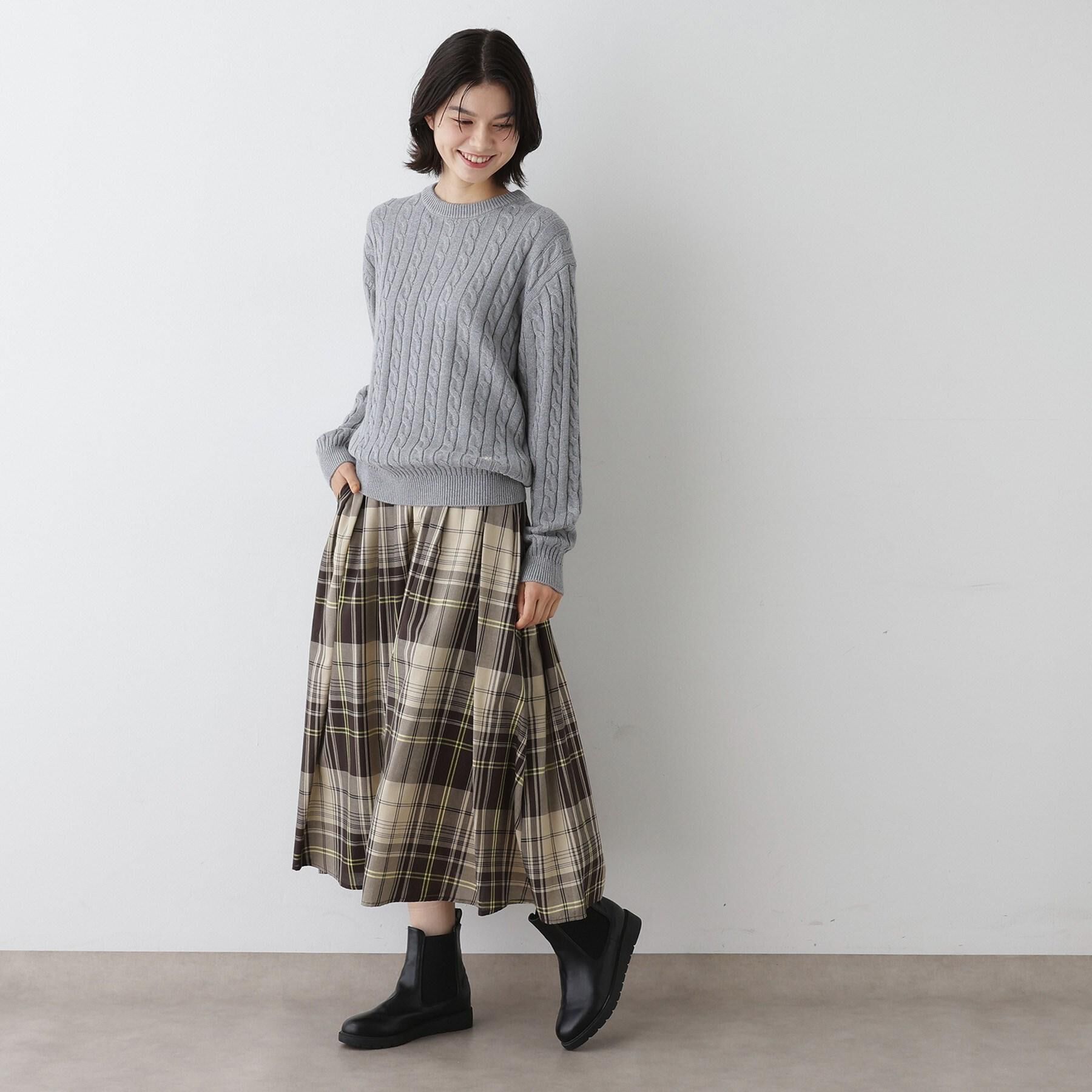 Dessin「【洗える】映えチェック柄ギャザースカート」|スカート|