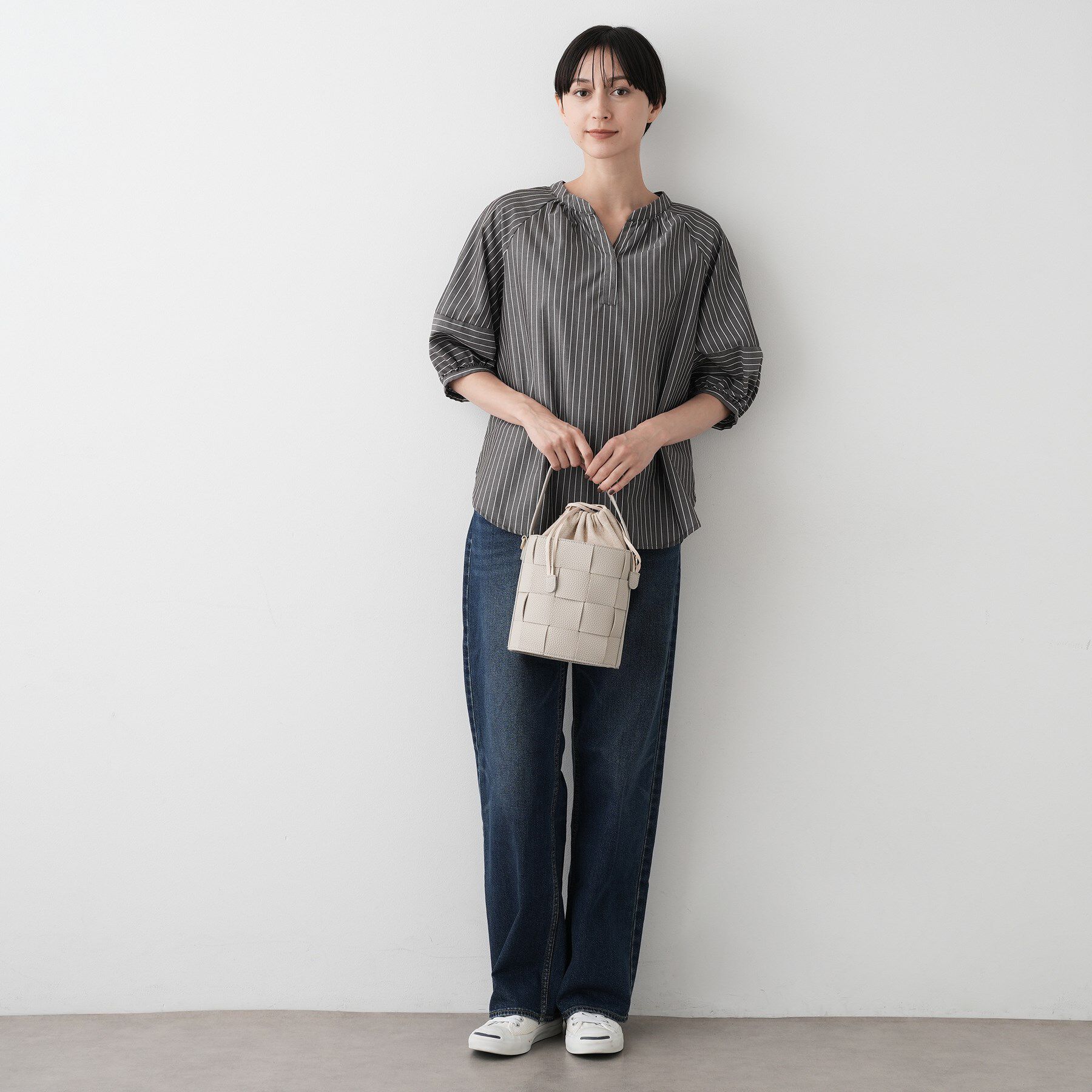 Dessin「【洗える/五分袖】ランタンスリーブスキッパーネックブラウス」|シャツ・ブラウス|