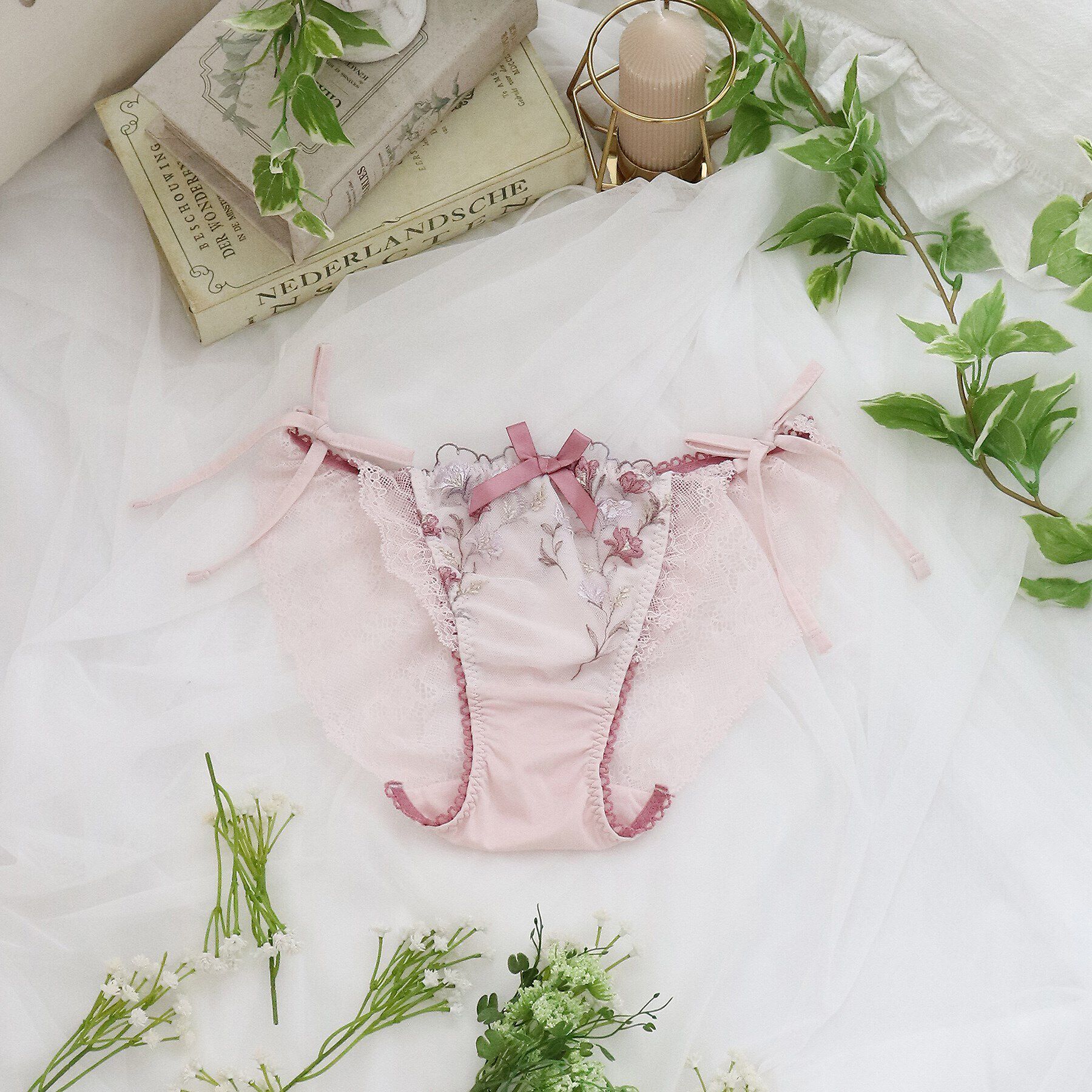 Risa Magli「リュカ リボンショーツ」|インナー|ピンク(070)