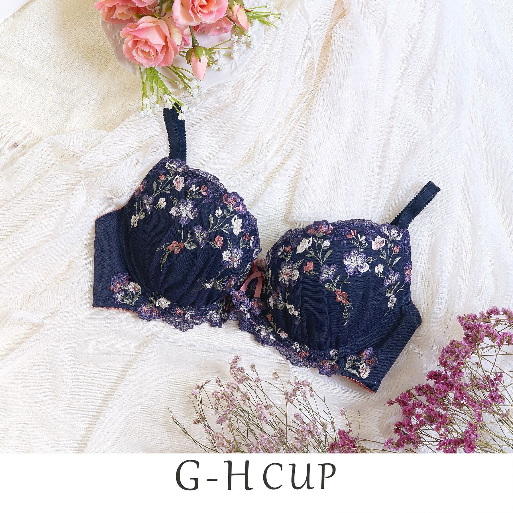 Risa Magli「イレーヌ ブラジャー」|インナー|ネイビー(094)
