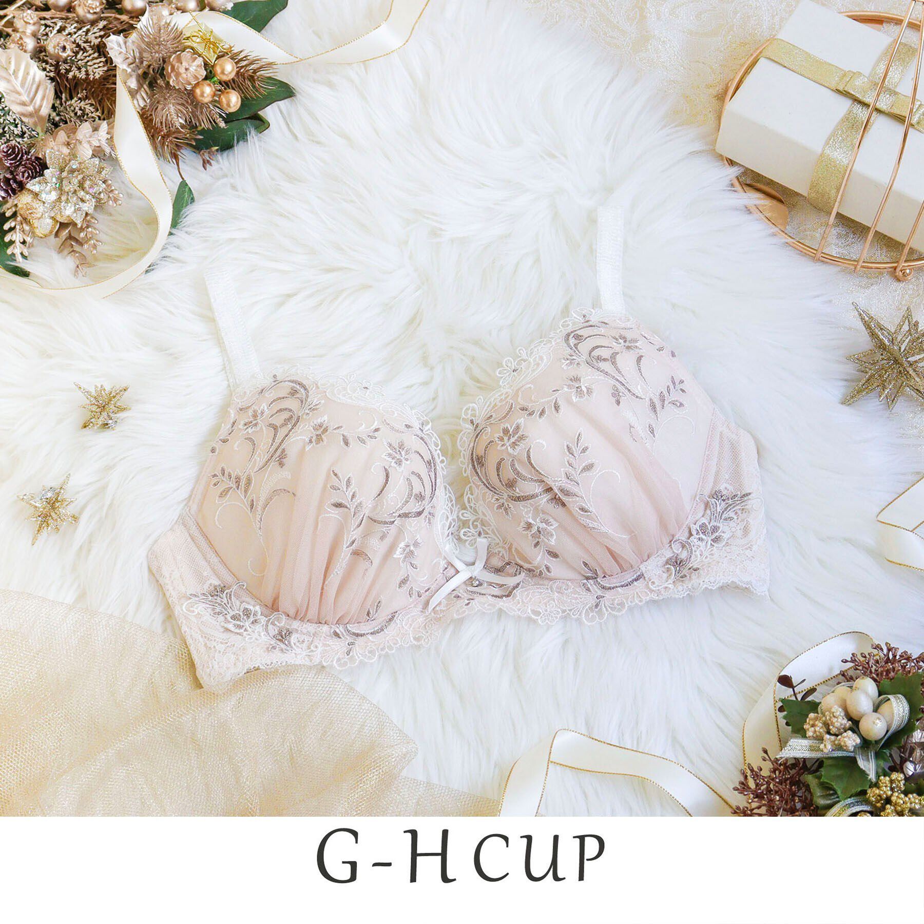 Risa Magli「アンシェラ ブラジャー（G-H）＜V Make Type＞」|インナー|ベージュ(052)