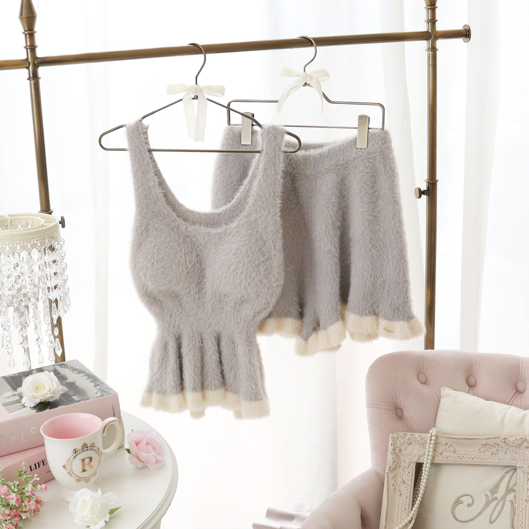 Risa Magli「ラナ もこもこセットアップ」|ルームウェア|グレー(012)