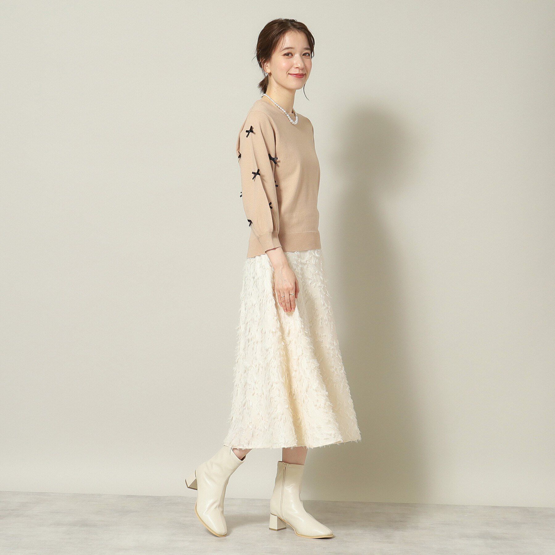 ITS&rsquo;DEMO「【履き心地柔らか／太めヒール／M・Lサイズ展開】ラインヒールブーツ」|ショートブーツ|