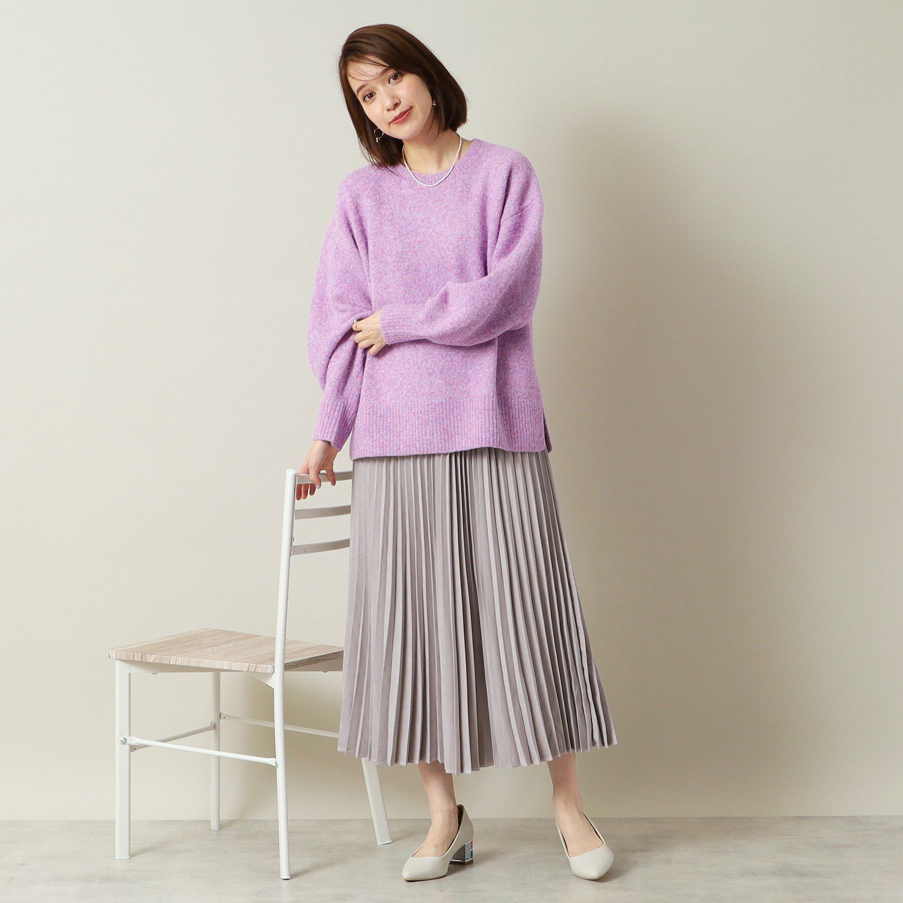 ITS&rsquo;DEMO「【マシンウォッシャブル】ふわもちクルーネックニット」|ニット・セーター|