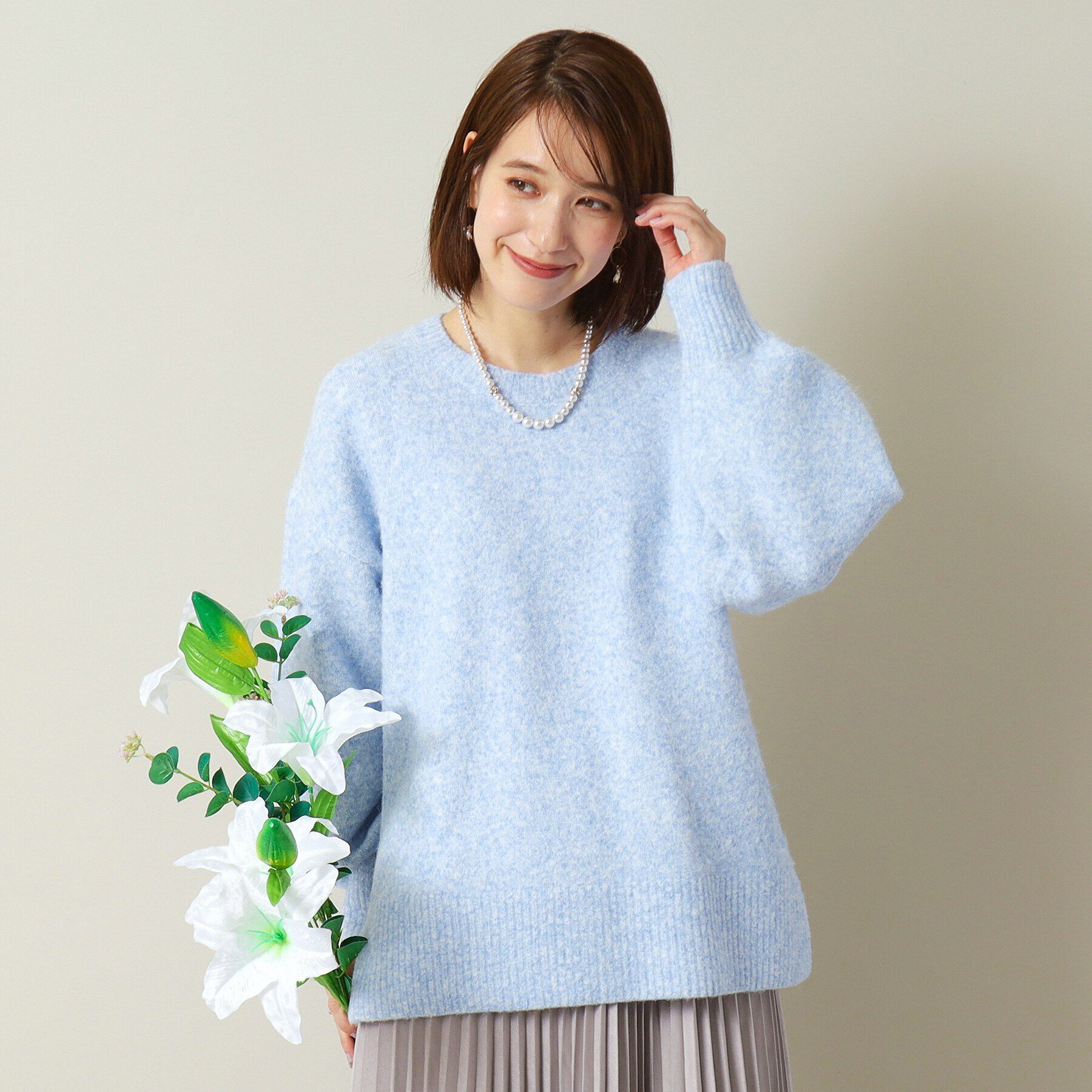 ITS&rsquo;DEMO「【マシンウォッシャブル】ふわもちクルーネックニット」|ニット・セーター|