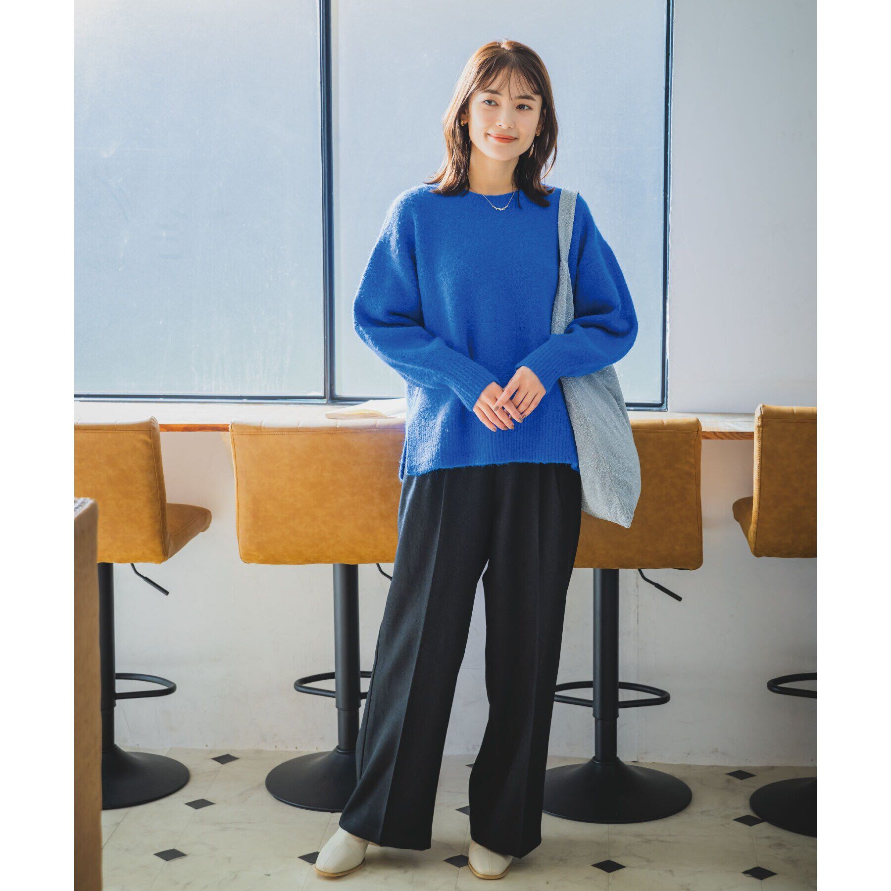 ITS&rsquo;DEMO「【マシンウォッシャブル】ふわもちクルーネックニット」|ニット・セーター|