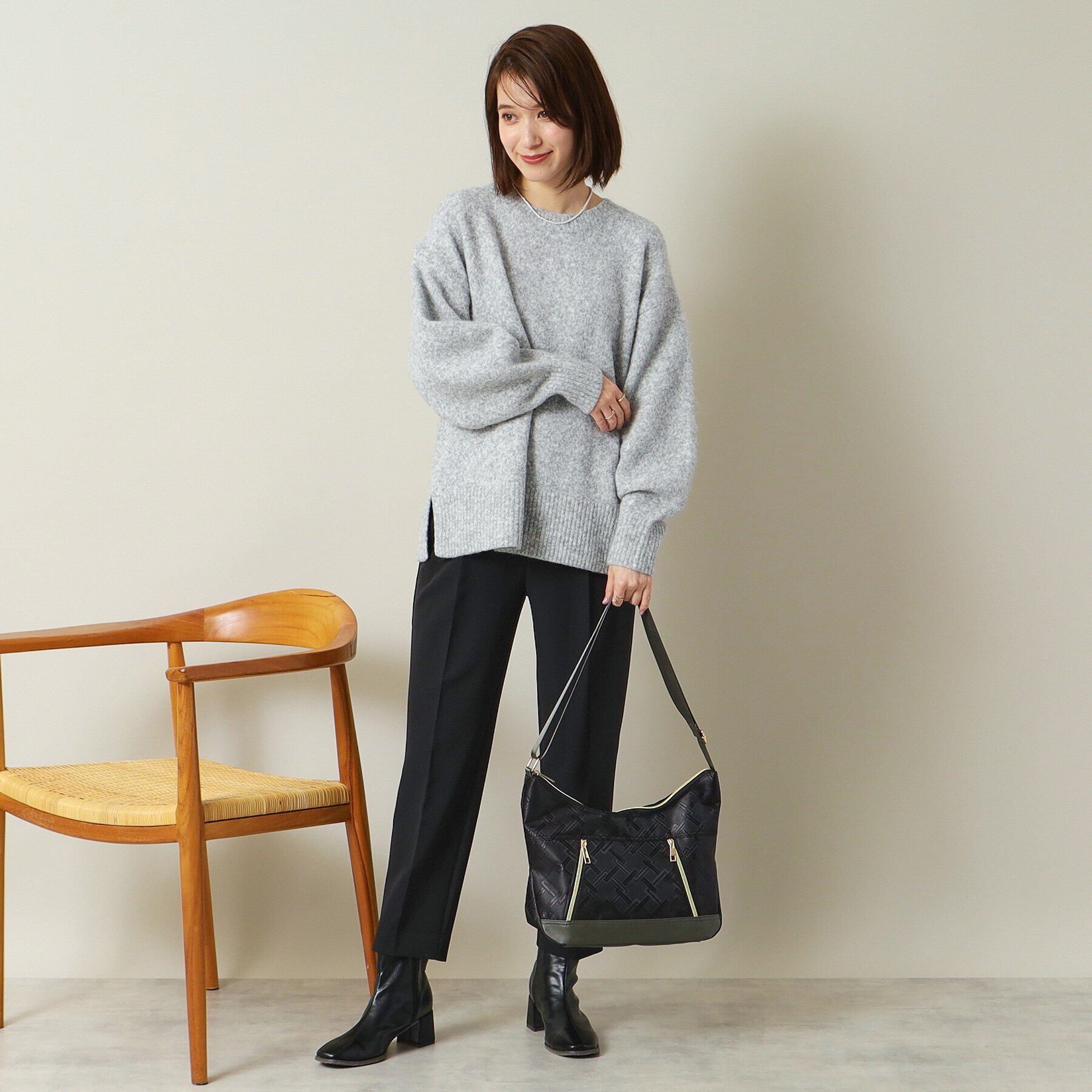 ITS&rsquo;DEMO「【マシンウォッシャブル】ふわもちクルーネックニット」|ニット・セーター|