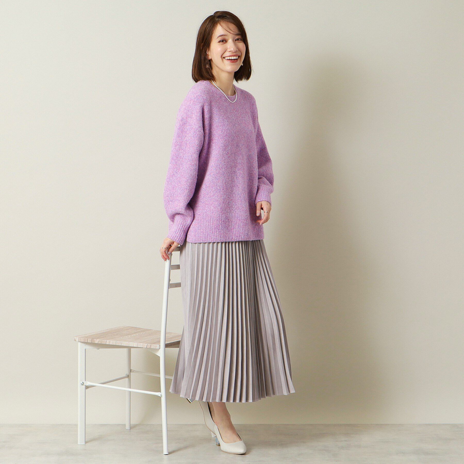 ITS&rsquo;DEMO「【マシンウォッシャブル】ふわもちクルーネックニット」|ニット・セーター|