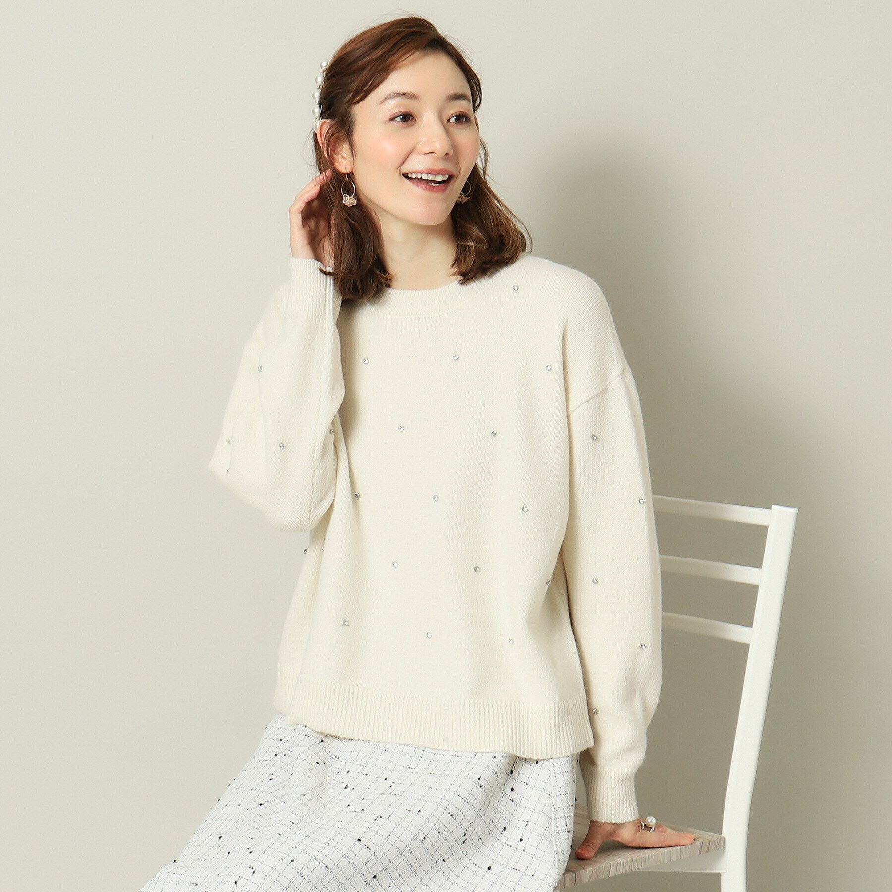 ITS&rsquo;DEMO「【手洗い可】ビジュー付きニット」|ニット・セーター|