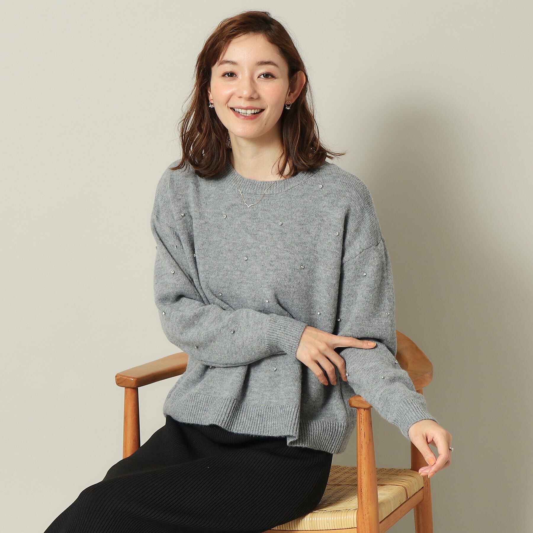 ITS&rsquo;DEMO「【手洗い可】ビジュー付きニット」|ニット・セーター|