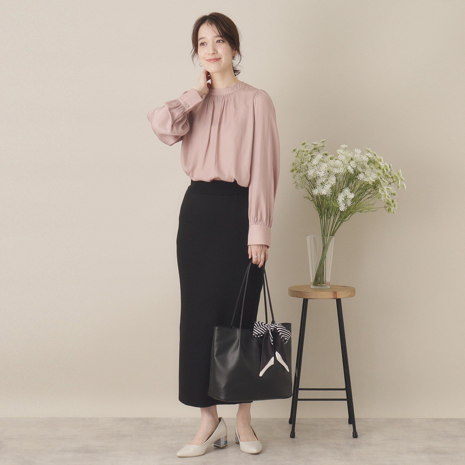 ITS&rsquo;DEMO「【通勤／手洗い可】サテンブラウス」|シャツ・ブラウス|