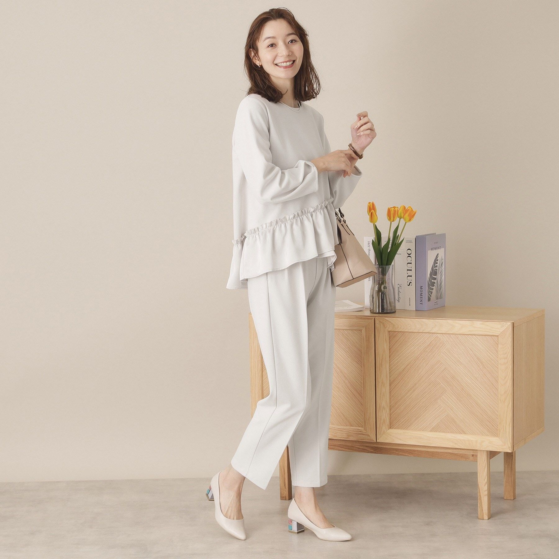 ITS&rsquo;DEMO「【通勤／手洗い可／ウエストゴム】カットジョーゼットパンツ」|その他|