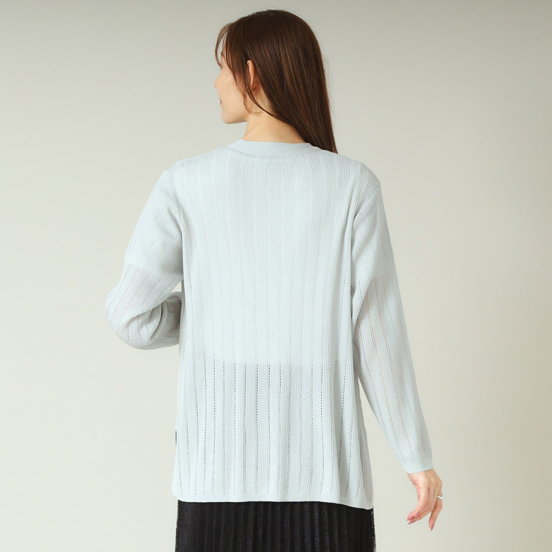 ITS&rsquo;DEMO「【手洗い可】透かし編み着流しカーデ」|カーディガン|