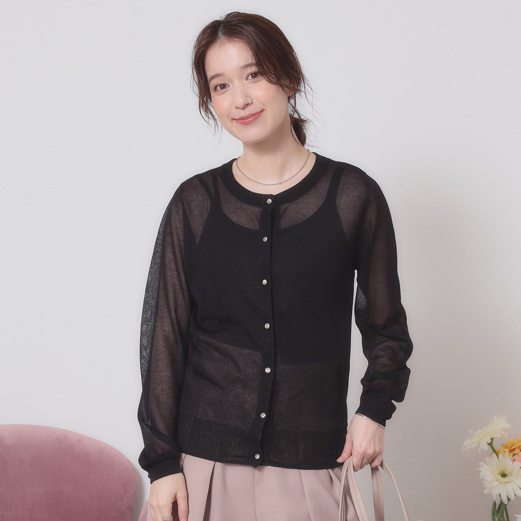 ITS&rsquo;DEMO「【定番人気／手洗い可／M・L展開】ラメクルーカーデ」|カーディガン|