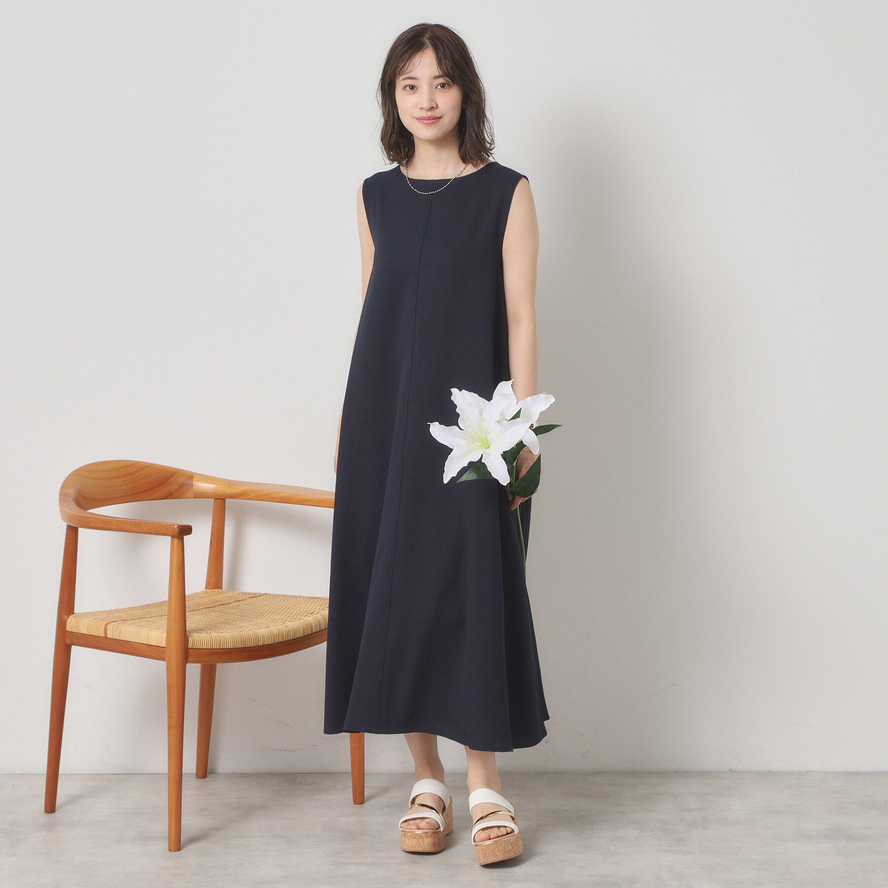 ITS&rsquo;DEMO「【清涼感／手洗い可】麻調メッシュワンピース」|ワンピース|