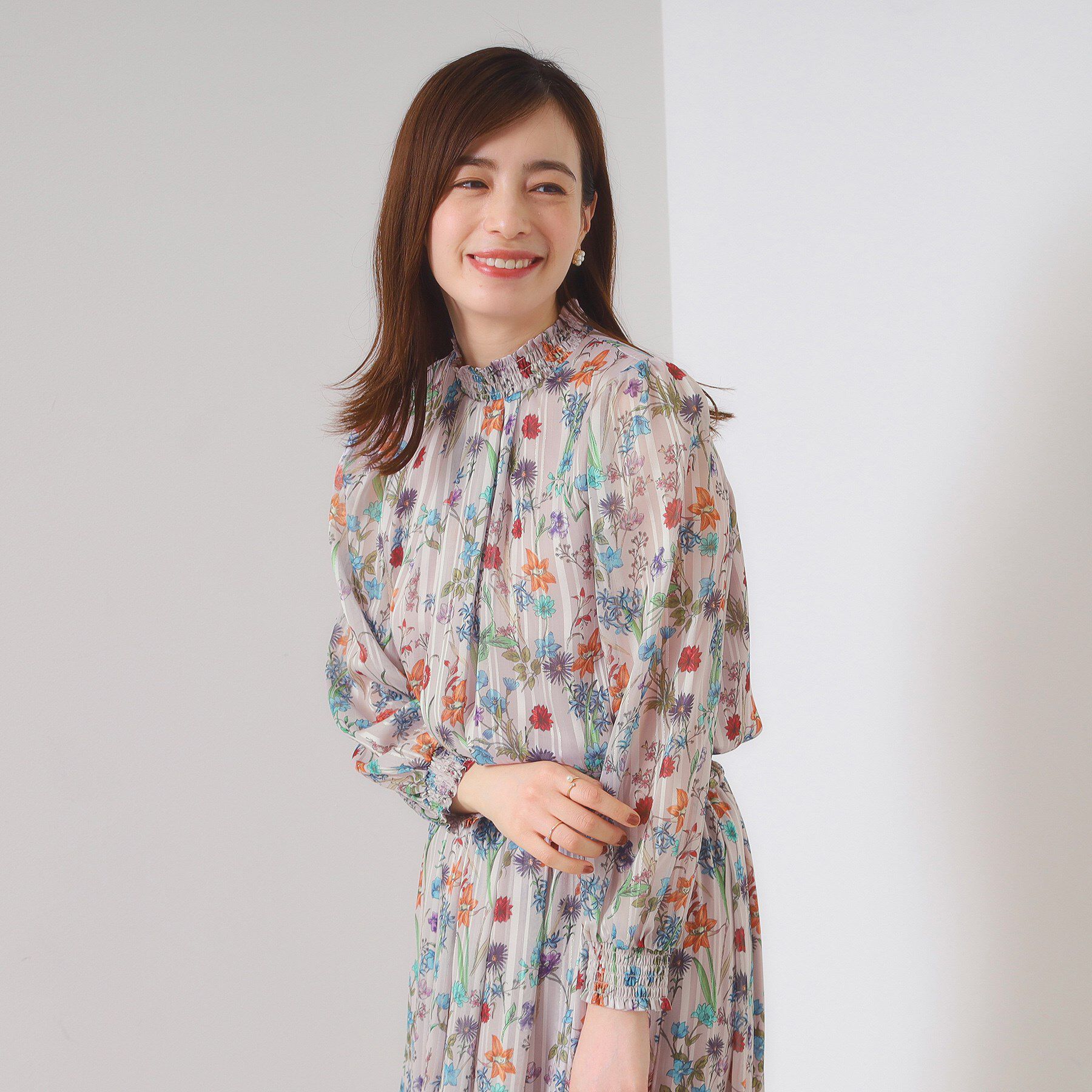 ITS&rsquo;DEMO「【手洗い可／セットアップ可】ラメストライプ花柄ブラウス」|シャツ・ブラウス|