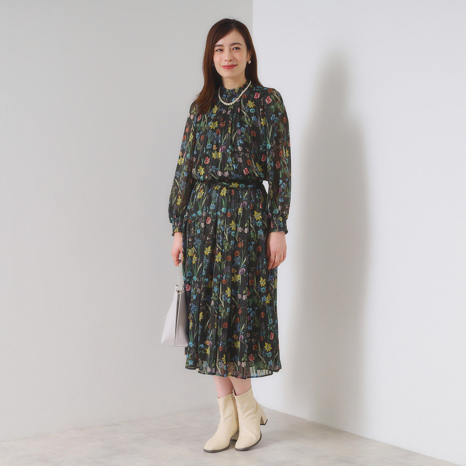 ITS&rsquo;DEMO「【手洗い可／セットアップ可】ラメストライプ花柄ブラウス」|シャツ・ブラウス|