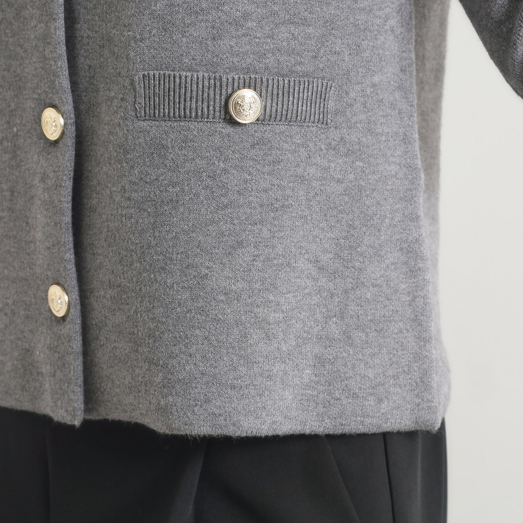 ITS&rsquo;DEMO「【手洗い可】ニットジャケット」|ノーカラージャケット|