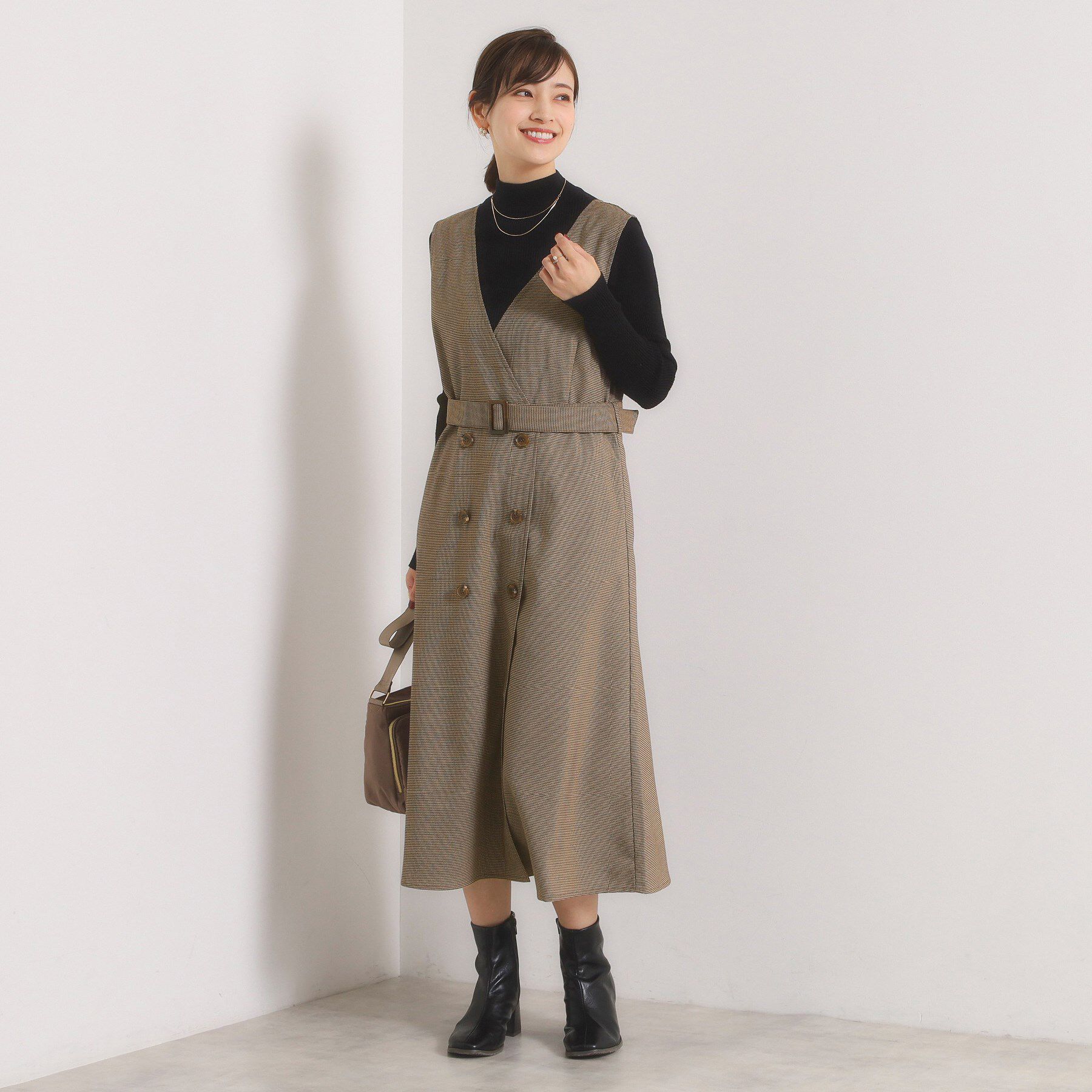 ITS&rsquo;DEMO「【手洗い可】チェック柄ジャンスカ」|ワンピース|