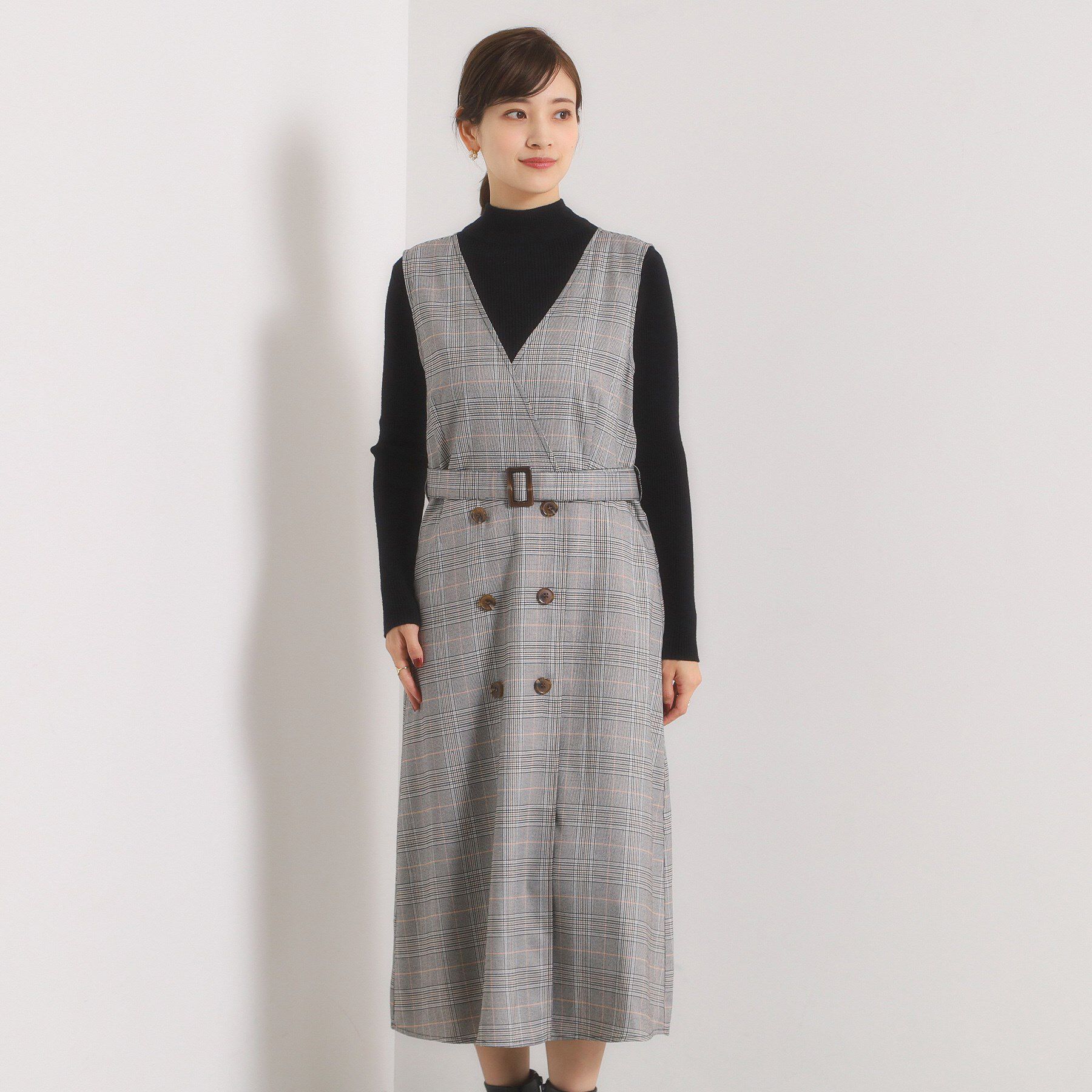 ITS&rsquo;DEMO「【手洗い可】チェック柄ジャンスカ」|ワンピース|