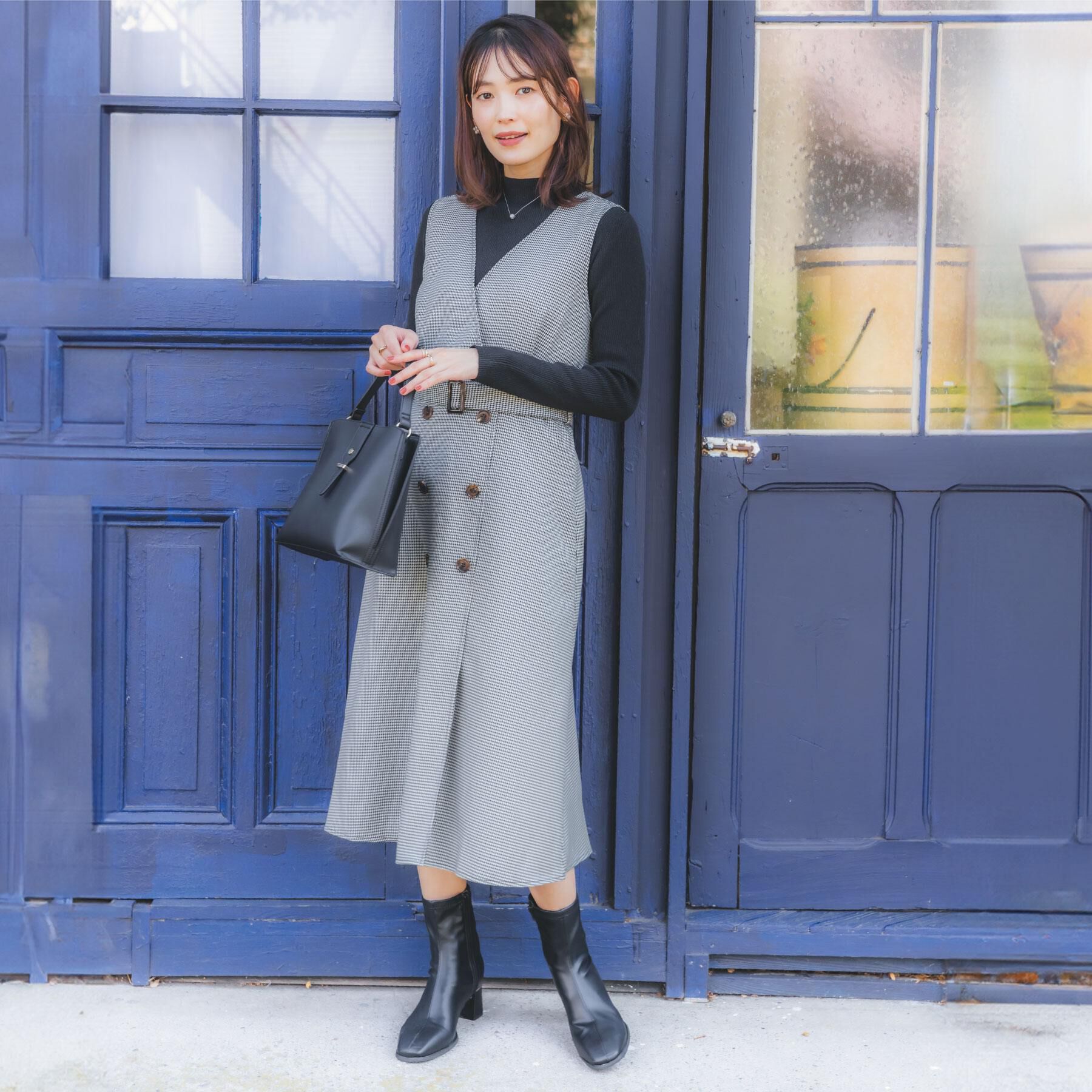 ITS&rsquo;DEMO「【手洗い可】チェック柄ジャンスカ」|ワンピース|