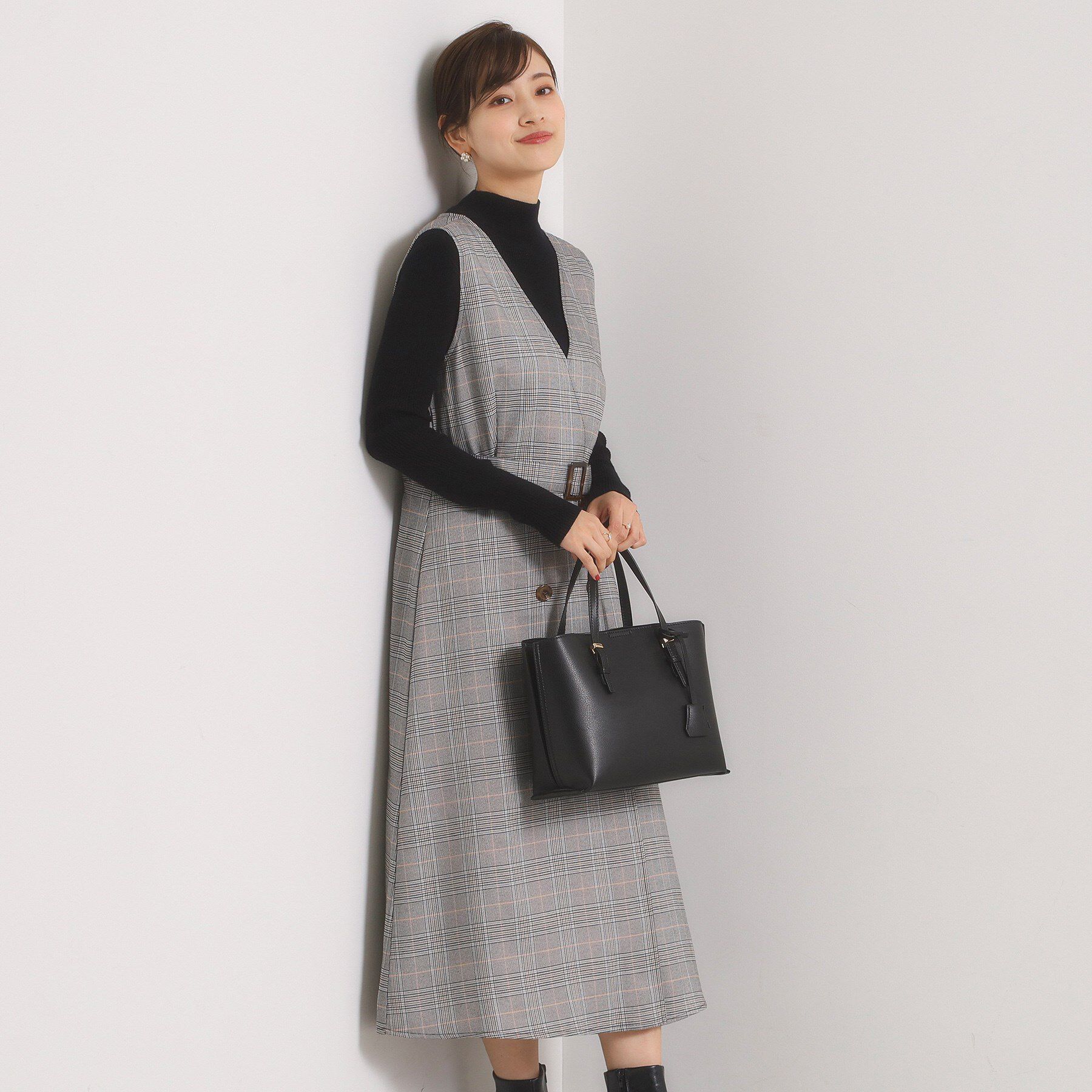 ITS&rsquo;DEMO「【手洗い可】チェック柄ジャンスカ」|ワンピース|