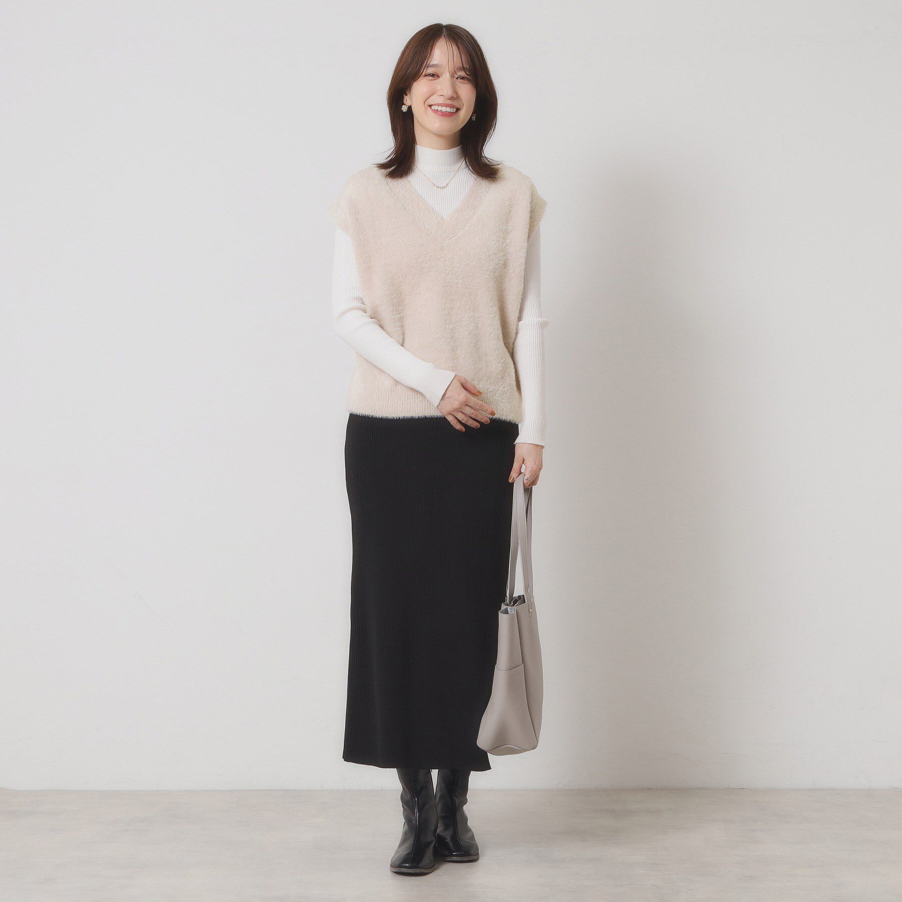 ITS&rsquo;DEMO「【手洗い可】フェザーヤーンニットジレ」|ニット・セーター|