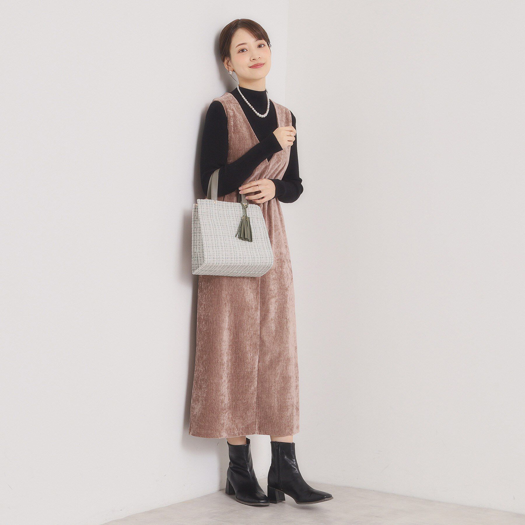 ITS&rsquo;DEMO「ツイードタッセルミニトート」|ハンドバッグ|