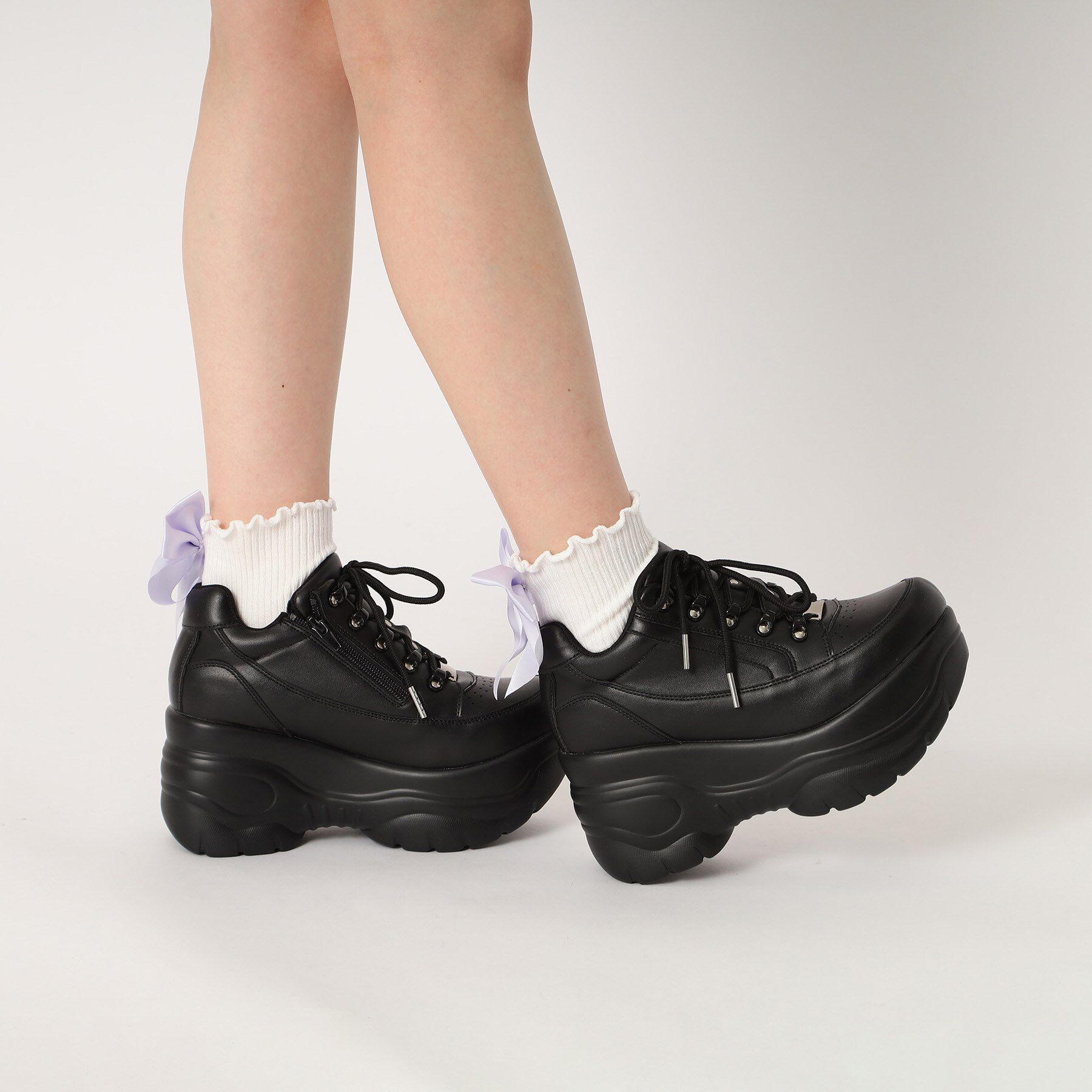 csT&P「＼脱ぎ履きしやすい／ファスナー付厚底スニーカー」|スニーカー|