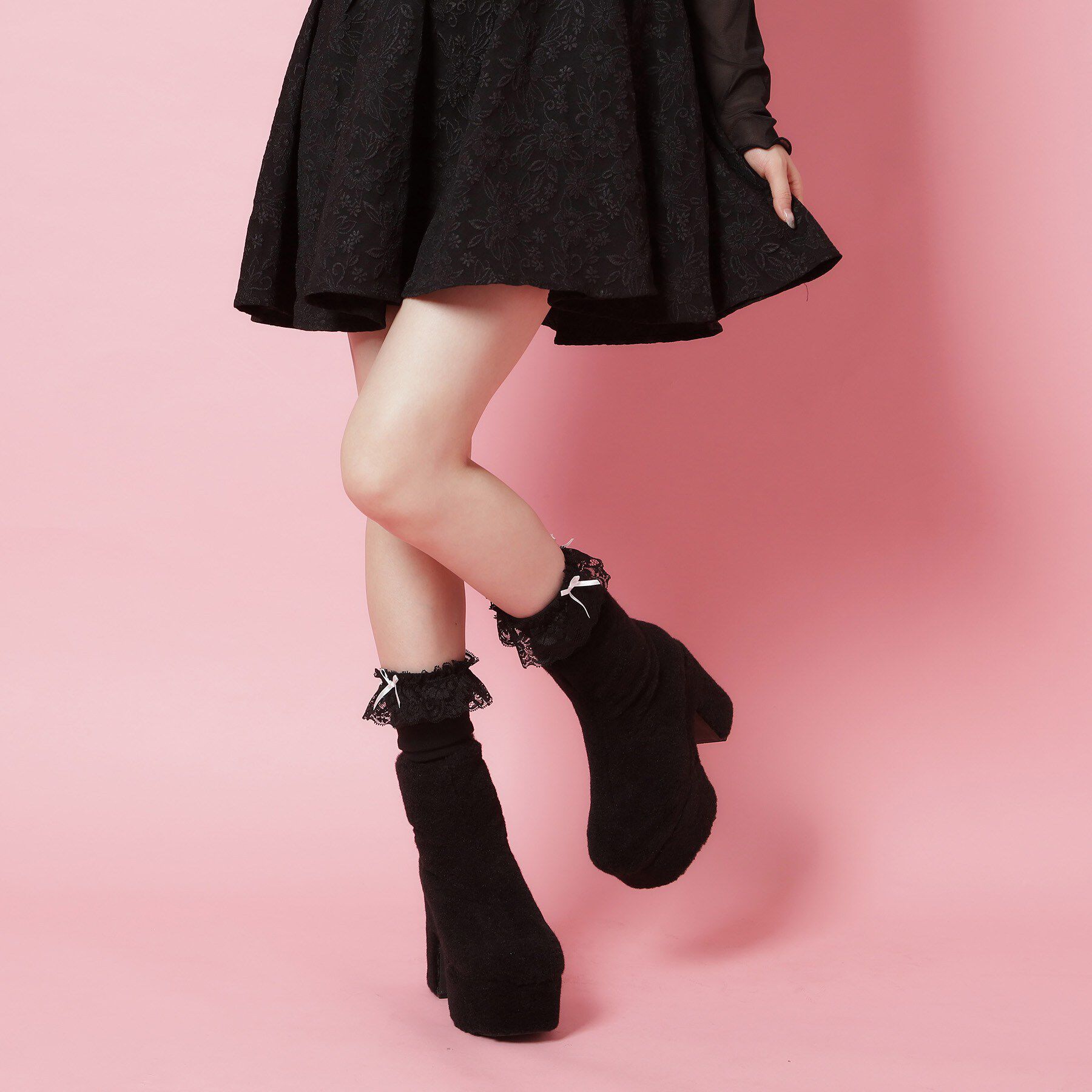 csT&P「スクウェアヒールストレッチブーツ」|ショートブーツ|