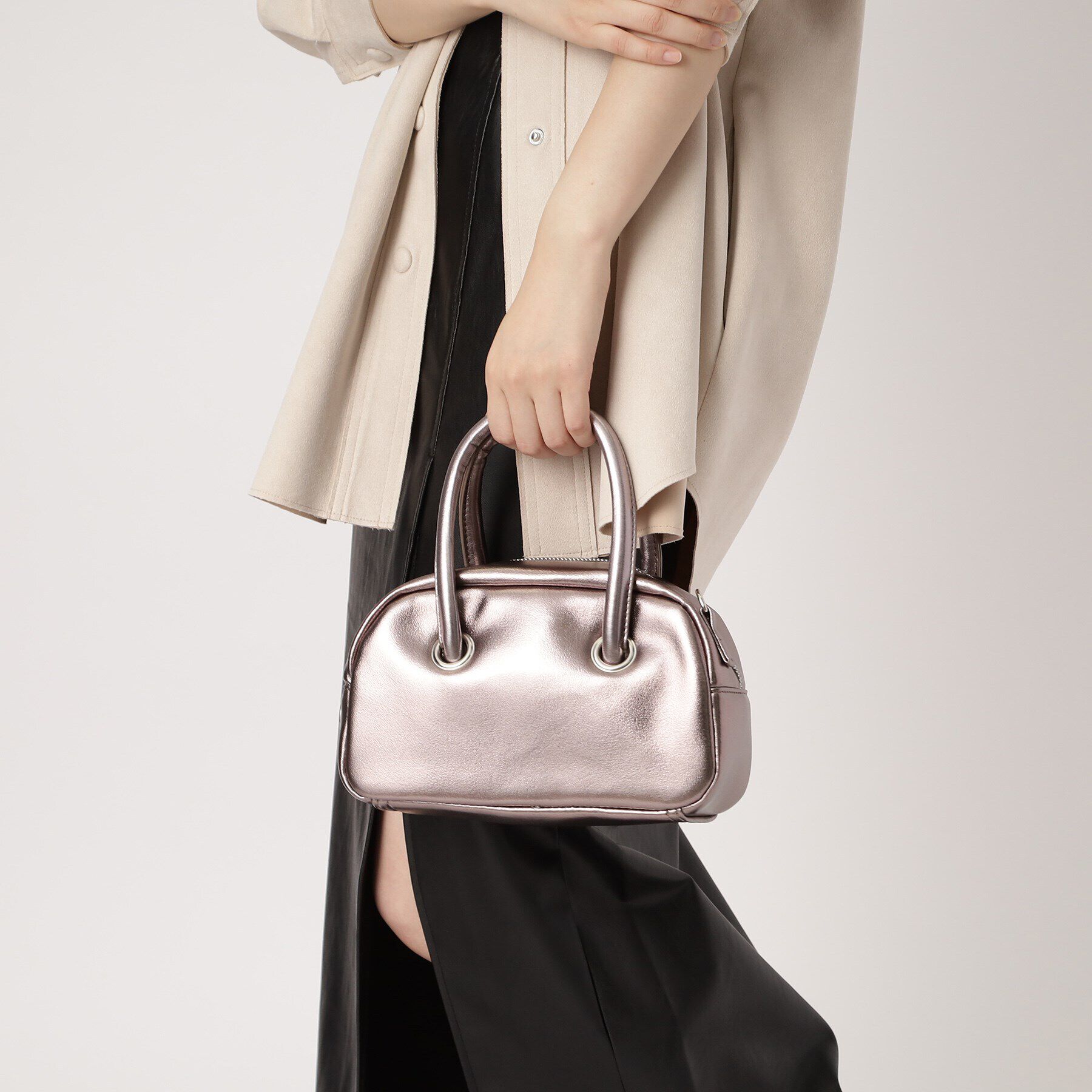 Ober Tashe「ショルダーバッグ メタリック 2WAY ミニ ボストン」|ショルダー・メッセンジャー|