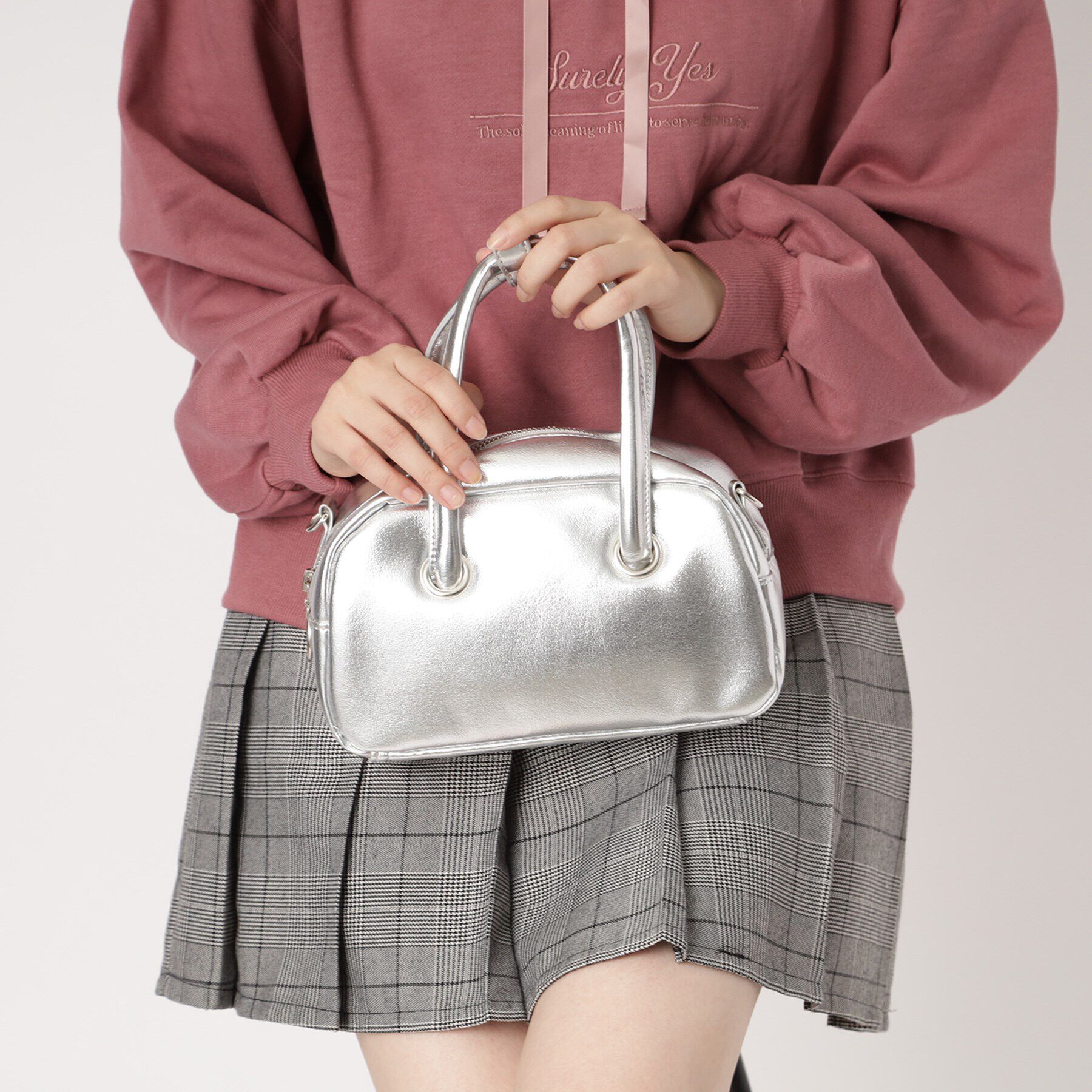 Ober Tashe「ショルダーバッグ メタリック 2WAY ミニ ボストン」|ショルダー・メッセンジャー|