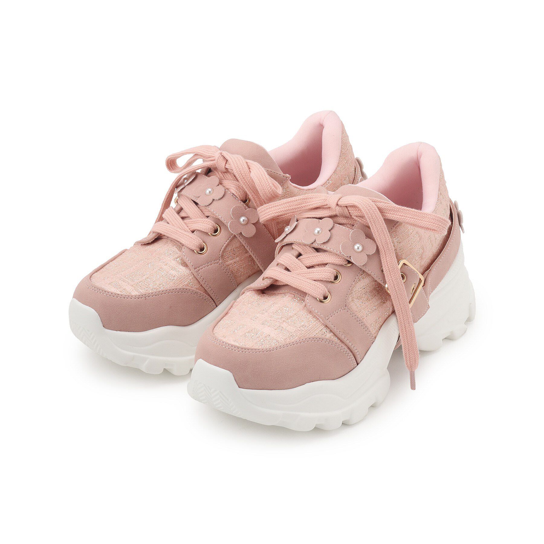 ESPERANZA「フラワーベルト厚底スニーカー」|スニーカー|ﾋﾟﾝｸ(972)