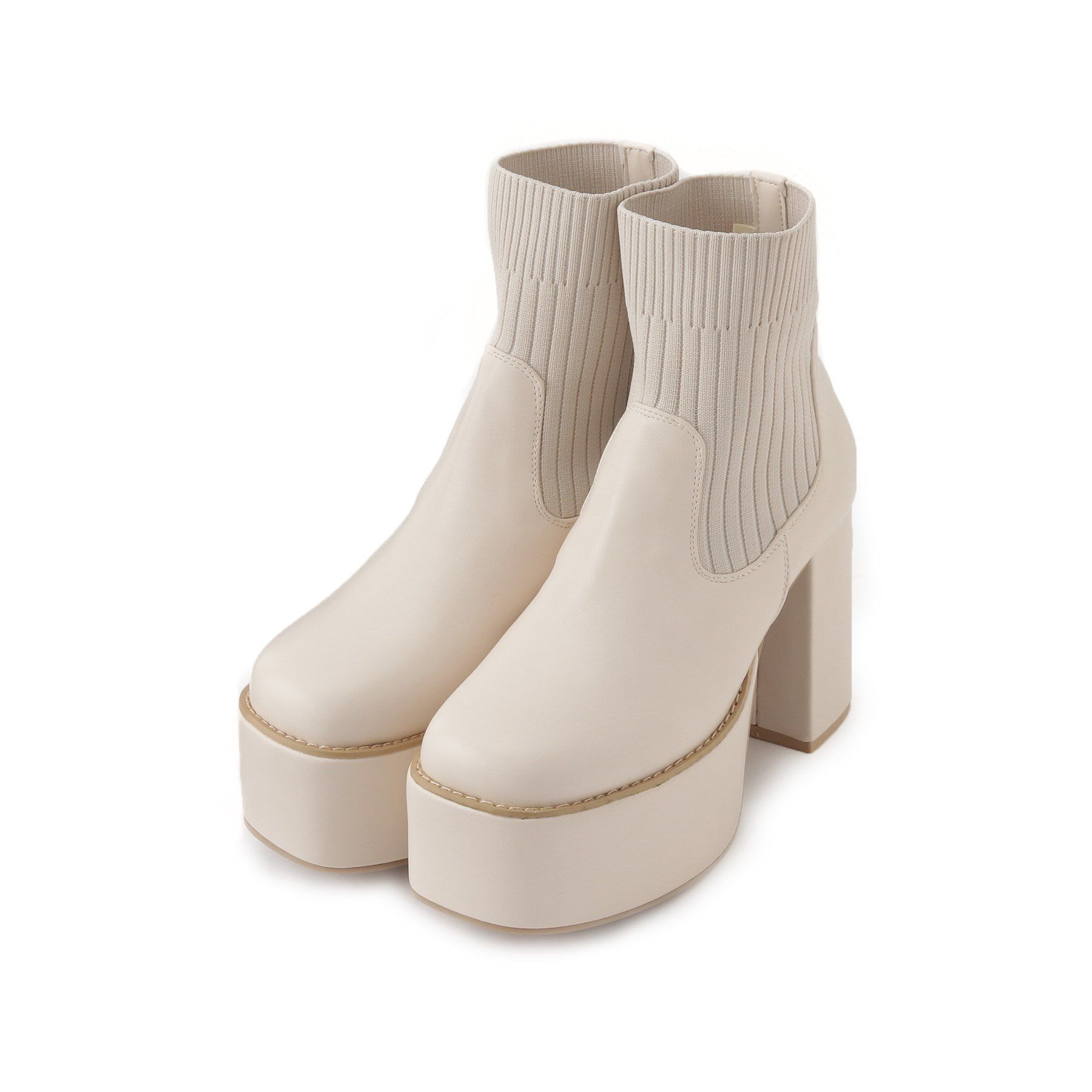 csT&P「厚底ニットブーツ」|ショートブーツ|