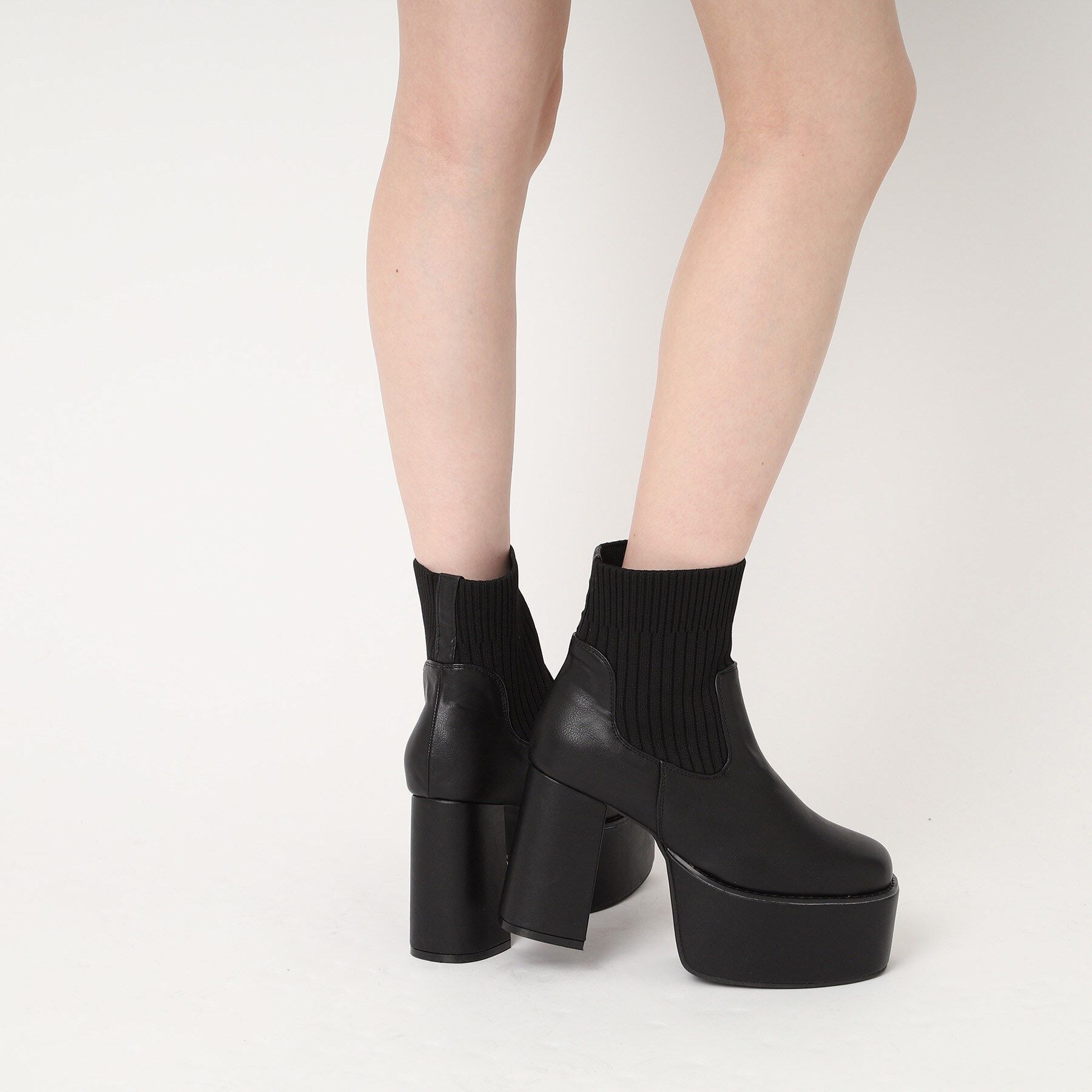 csT&P「厚底ニットブーツ」|ショートブーツ|