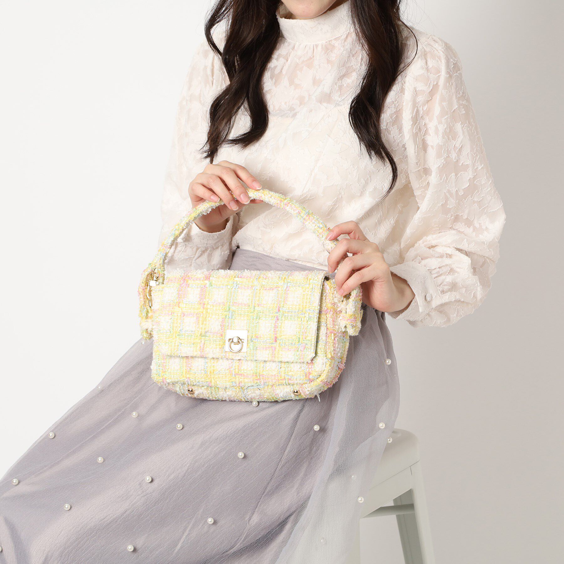 ESPERANZA「ツイードハンドルフラップショルダー」|ショルダー・メッセンジャー|