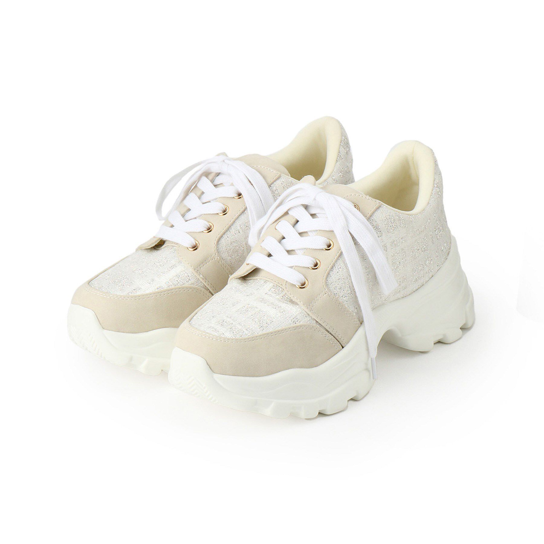 ESPERANZA「ツイード風フラワーベルト厚底スニーカー」|スニーカー|