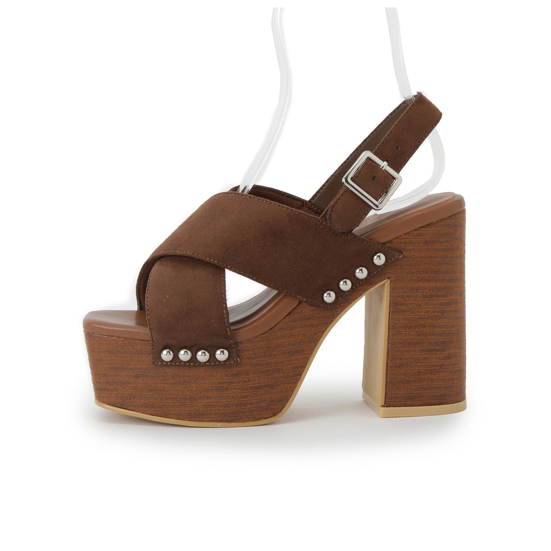 ESPERANZA「【ラク盛り／サンダル】リピーター続出／脚長美脚 クロススタッズサンダル」|サンダル|