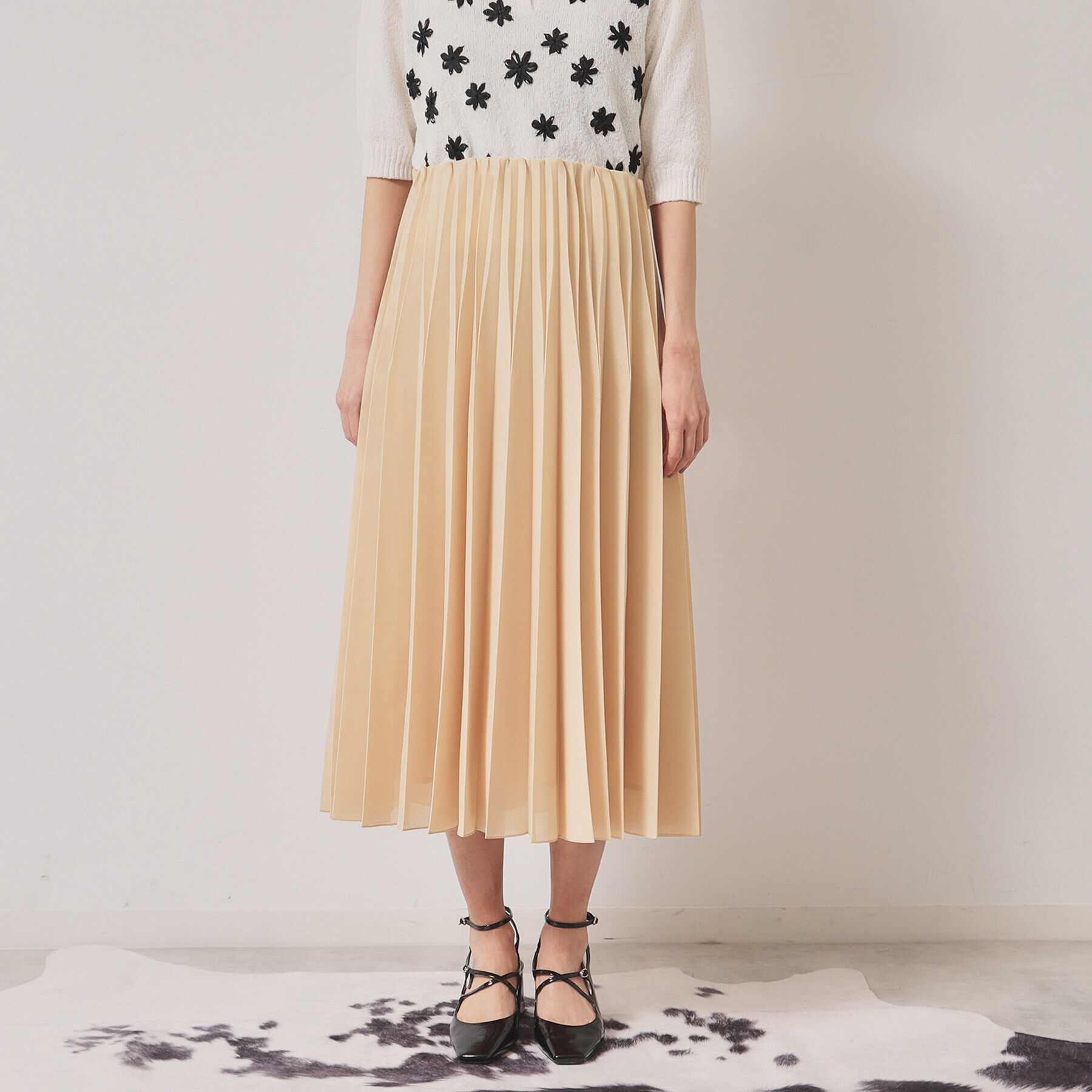 SunaUna「【オーガンジー／ウエストゴム】プリーツロングスカート」|スカート|
